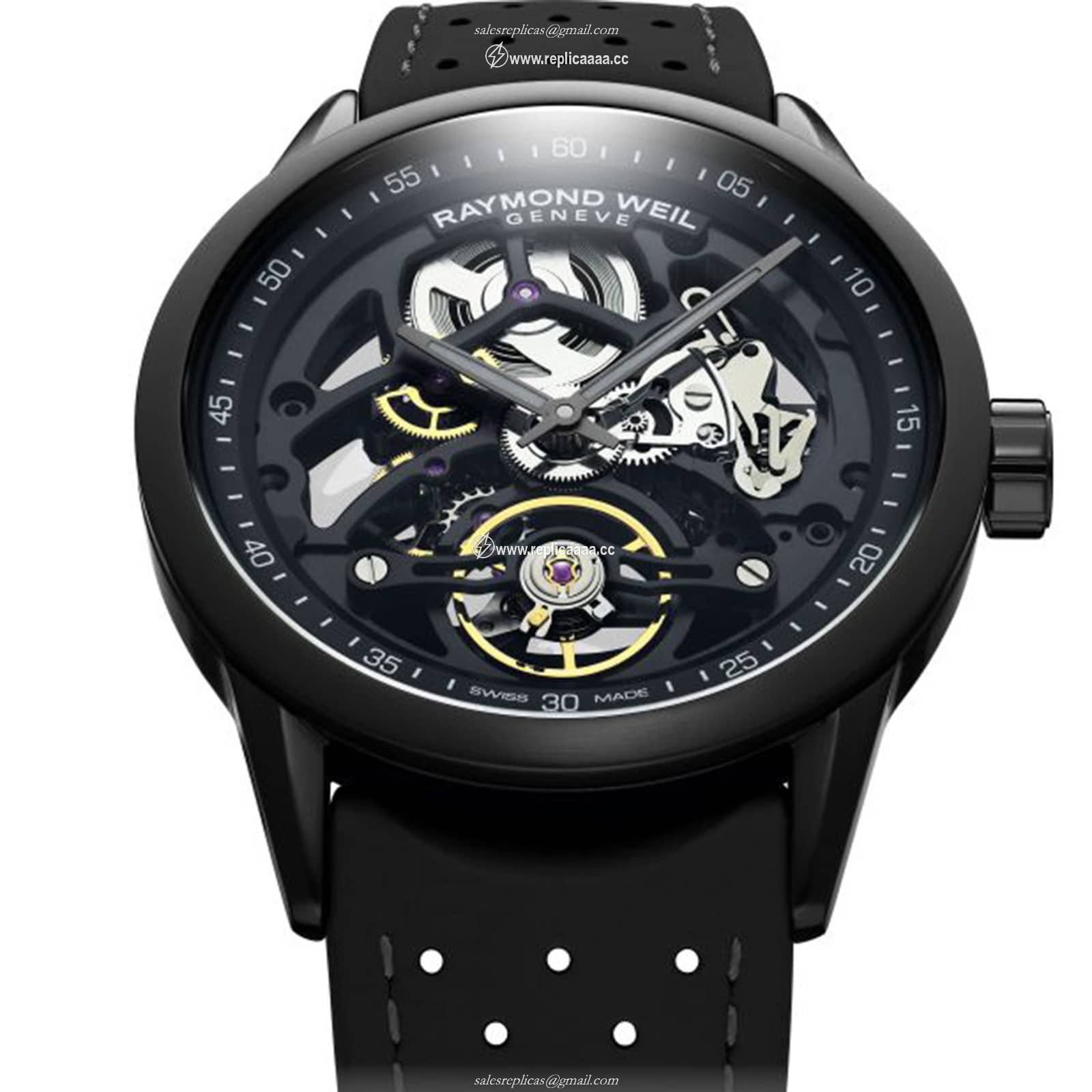 Replica Raymond Weil Freelancer Skeleton 42mm Mens details 2785-BKR-20000