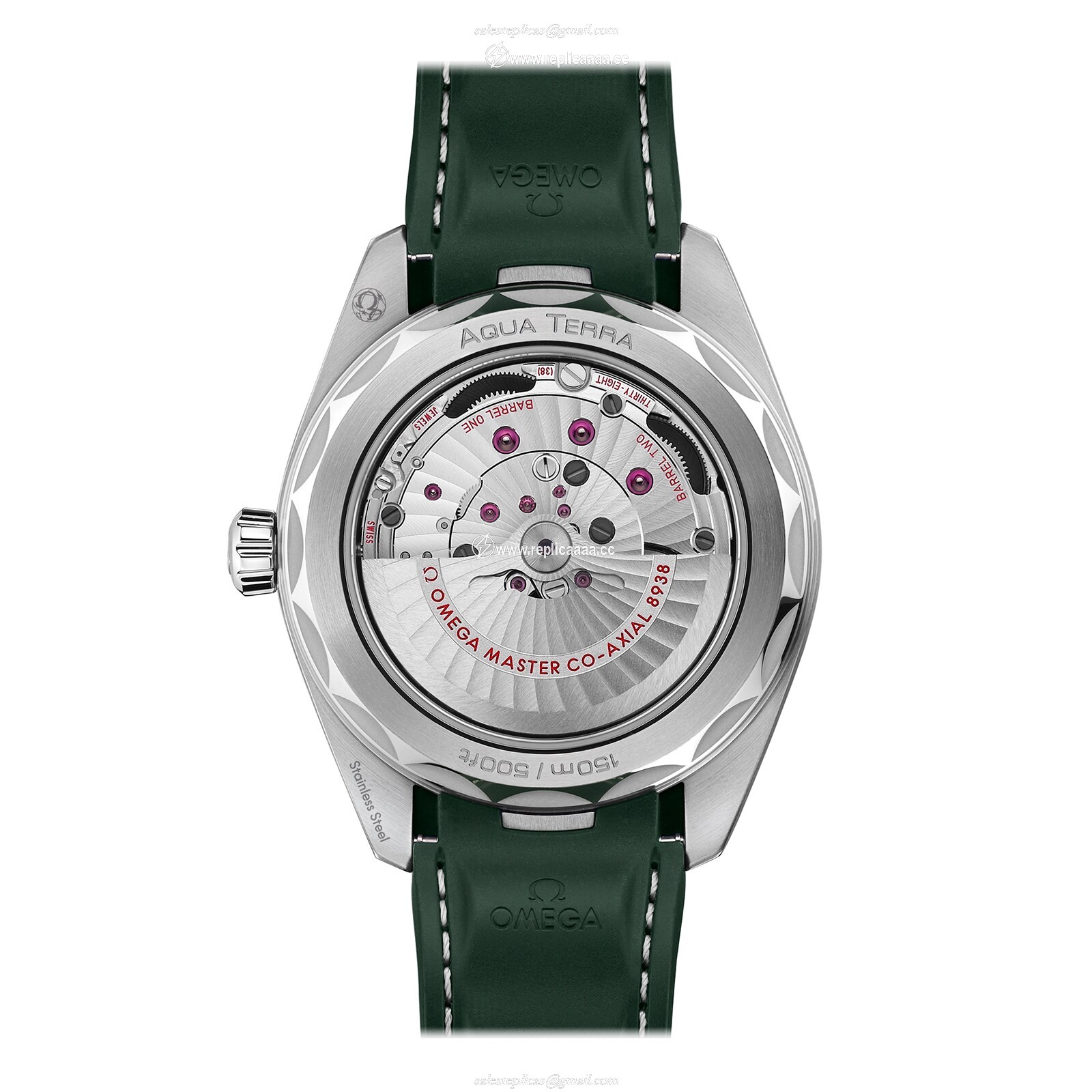 Replica Omega Seamaster Aqua Terra 150m Co Axial Master Chronometer GMT Worldtimer 43mm Mens details Green Rubber O22032432210001 2 Replica Omega Seamaster Aqua Terra 150m Co Axial Master Chronometer GMT Worldtimer 43mm Mens details Green Rubber O22032432210001