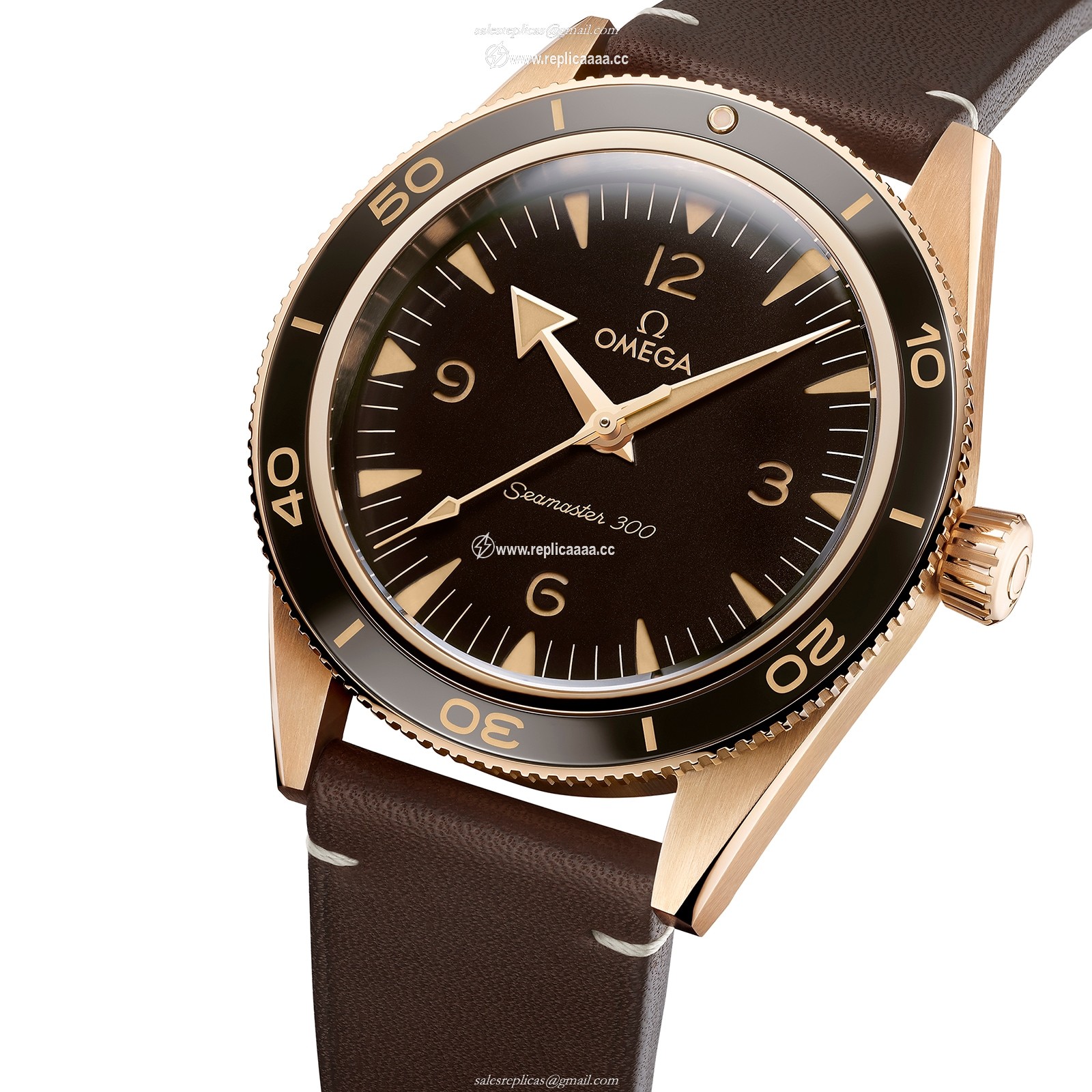 Replica Omega Seamaster 300 Co-Axial Master Chronometer 41mm Bronze Gold O23492412110001 2 Replica Omega Seamaster 300 Co-Axial Master Chronometer 41mm Bronze Gold O23492412110001