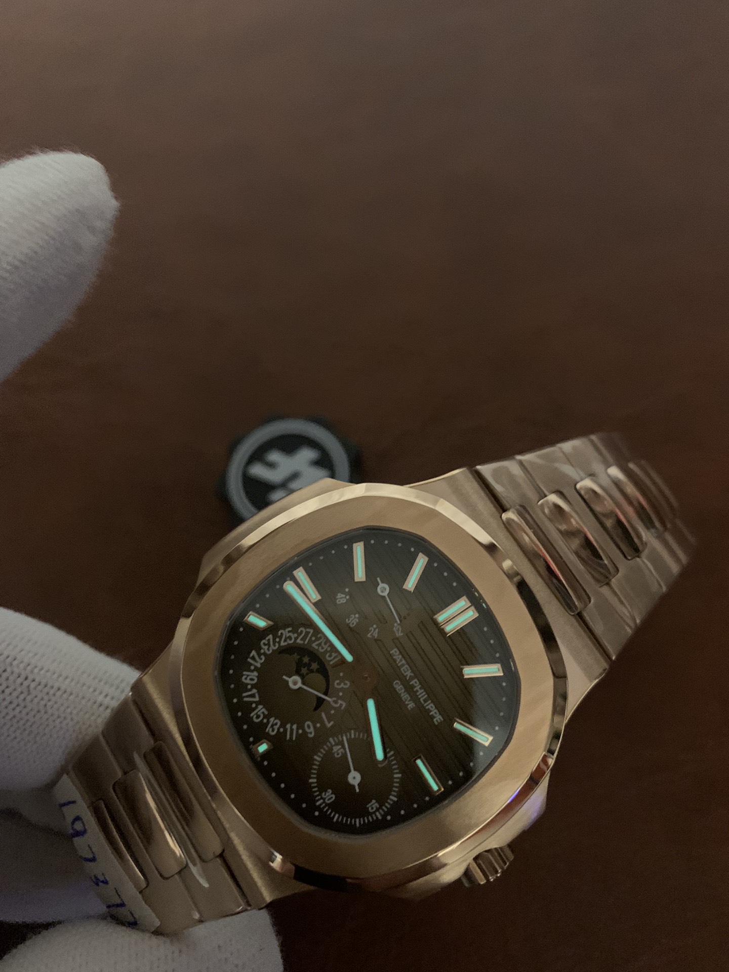 Replica Patek Philippe Men Nautilus Moonphase 5712/1A-001 Rose Gold