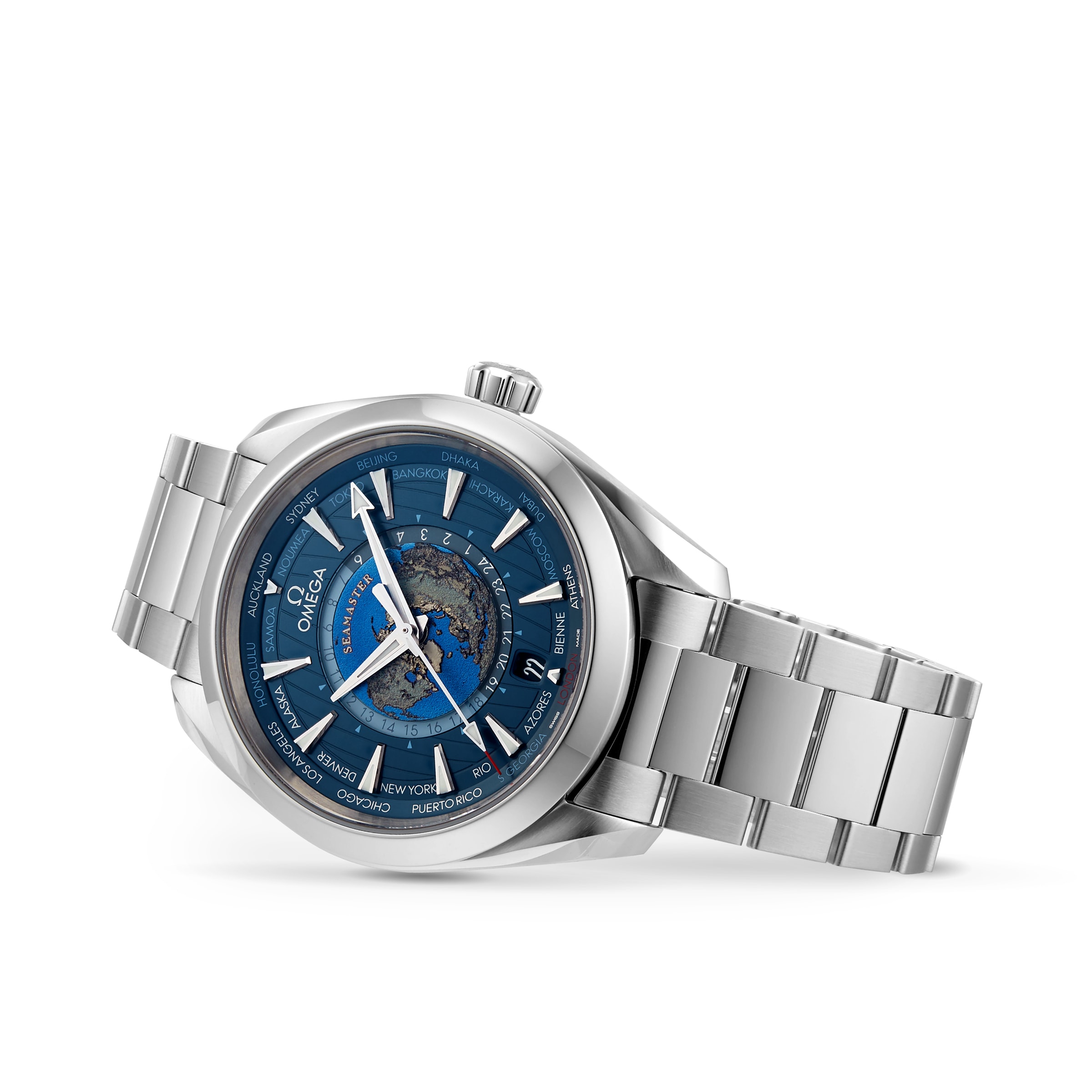 Replica Omega Seamaster Aqua Terra 150m Co-Axial GMT Worldtimer 43mm Mens details O22010432203001