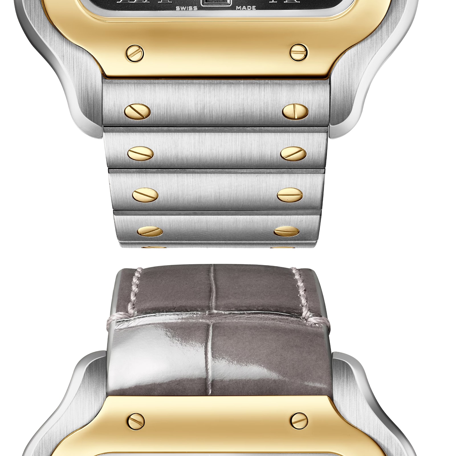 Replica Cartier Santos De Cartier details Large Model Automatic Winding Steel Case Yellow Gold Interchangeable Leather Strap W2SA0030 2 Replica Cartier Santos De Cartier details Large Model Automatic Winding Steel Case Yellow Gold Interchangeable Leather Strap W2SA0030