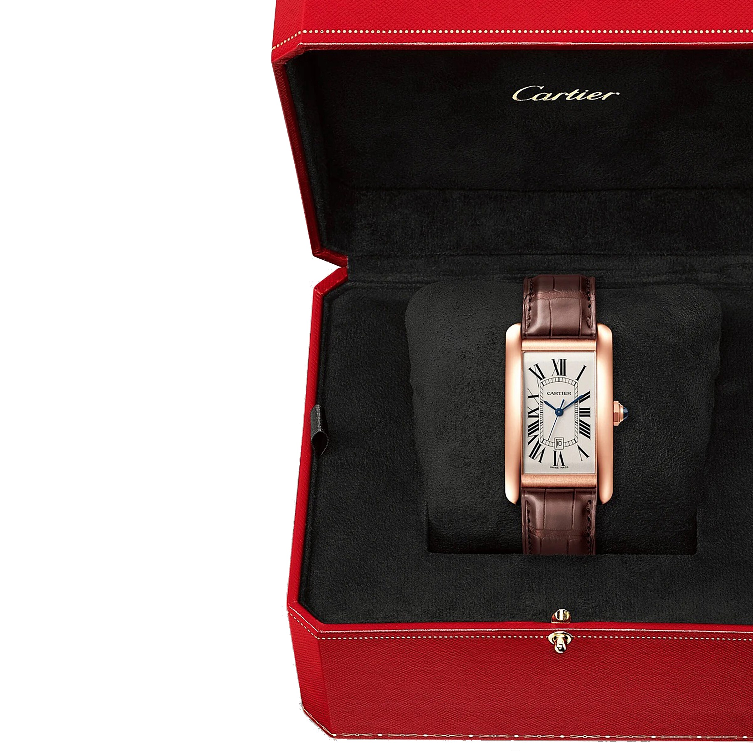 Replica Cartier Tank Americaine details Medium Model Mechanical Movement With Automatic Winding Rose Gold WGTA0047 2 Replica Cartier Tank Americaine details Medium Model Mechanical Movement With Automatic Winding Rose Gold WGTA0047