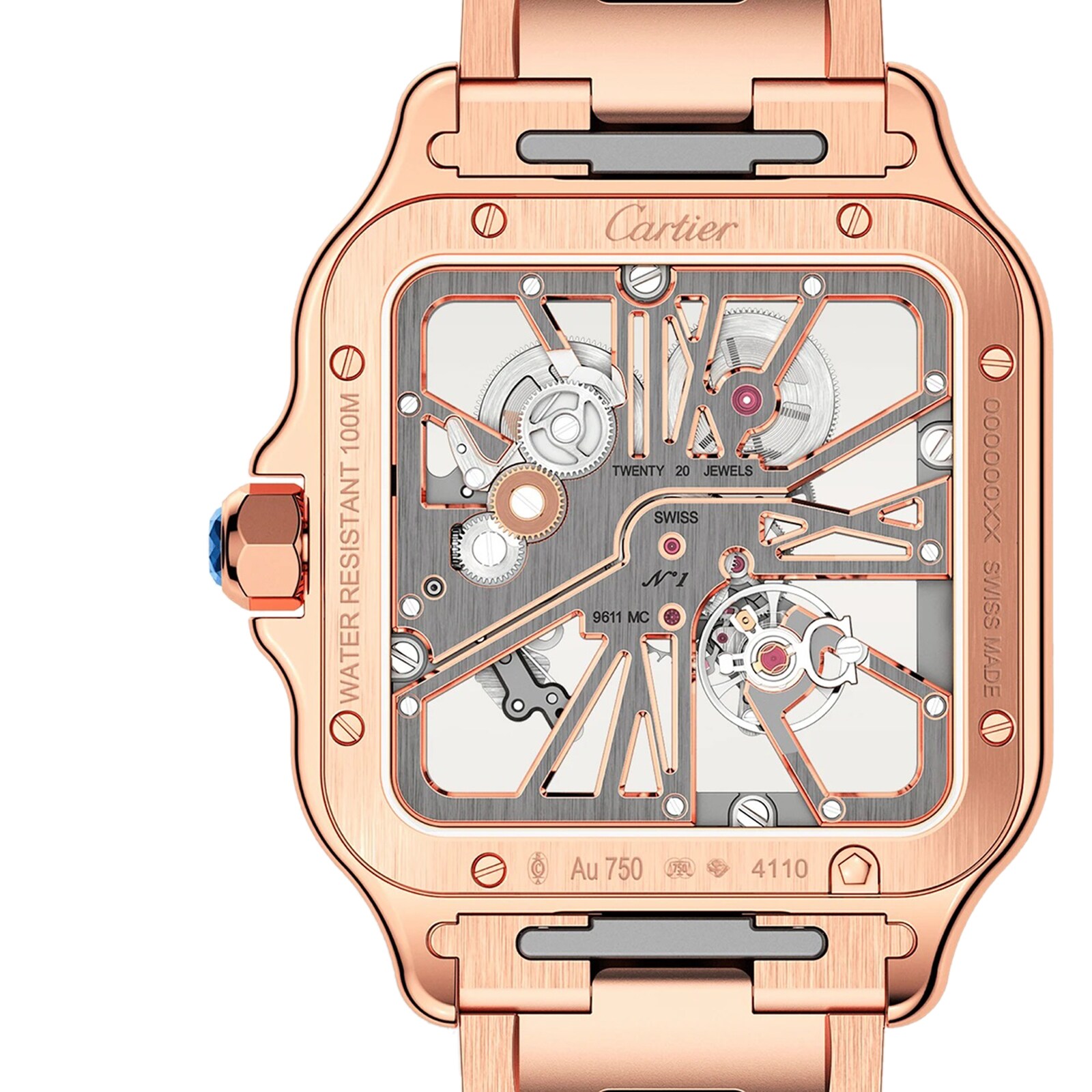 Replica Cartier Santos De Cartier details Large Model Manual Winding Rose Gold WHSA0016