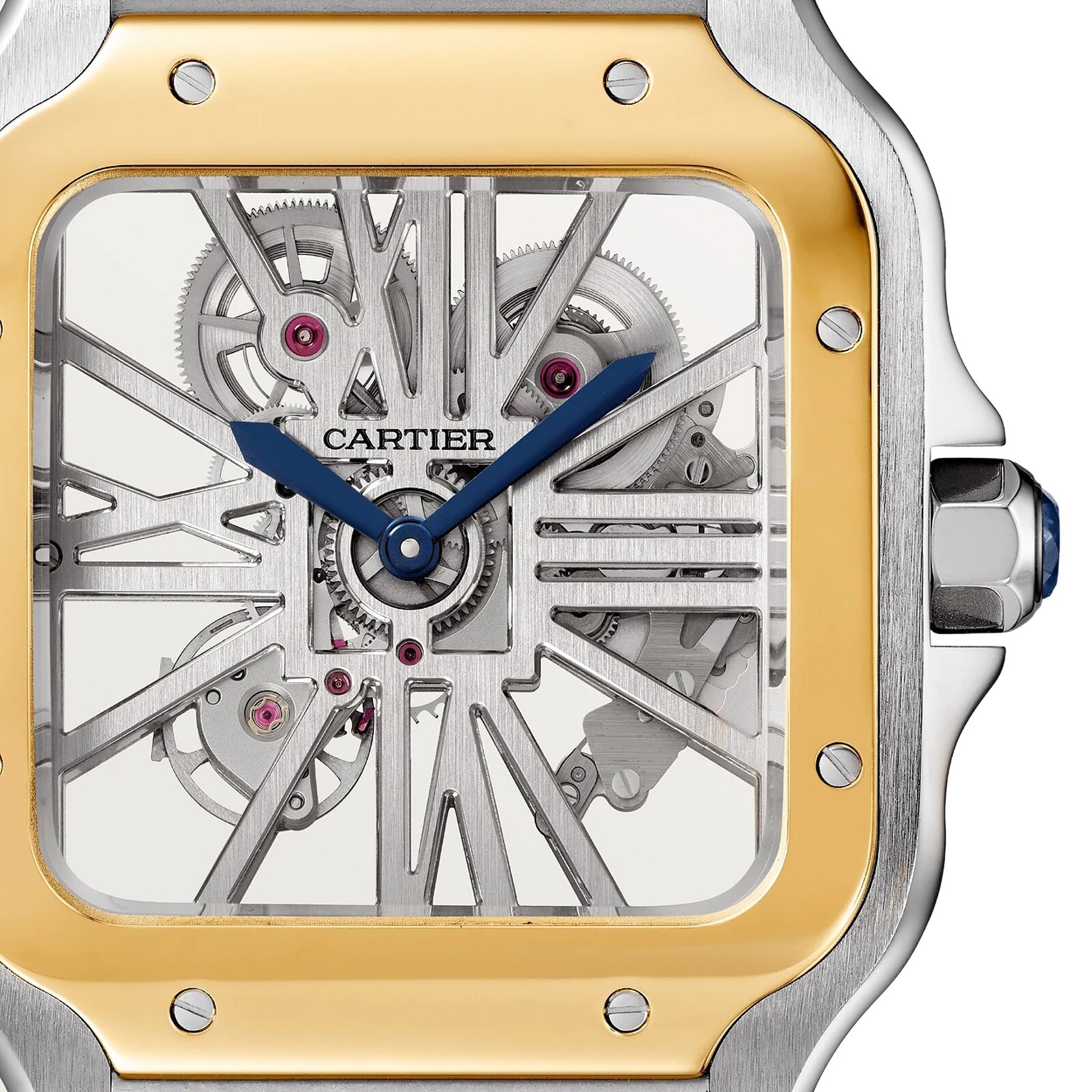 Replica Cartier Santos De Cartier details Large Model Manual Winding Steel Case Yellow Gold WHSA0019