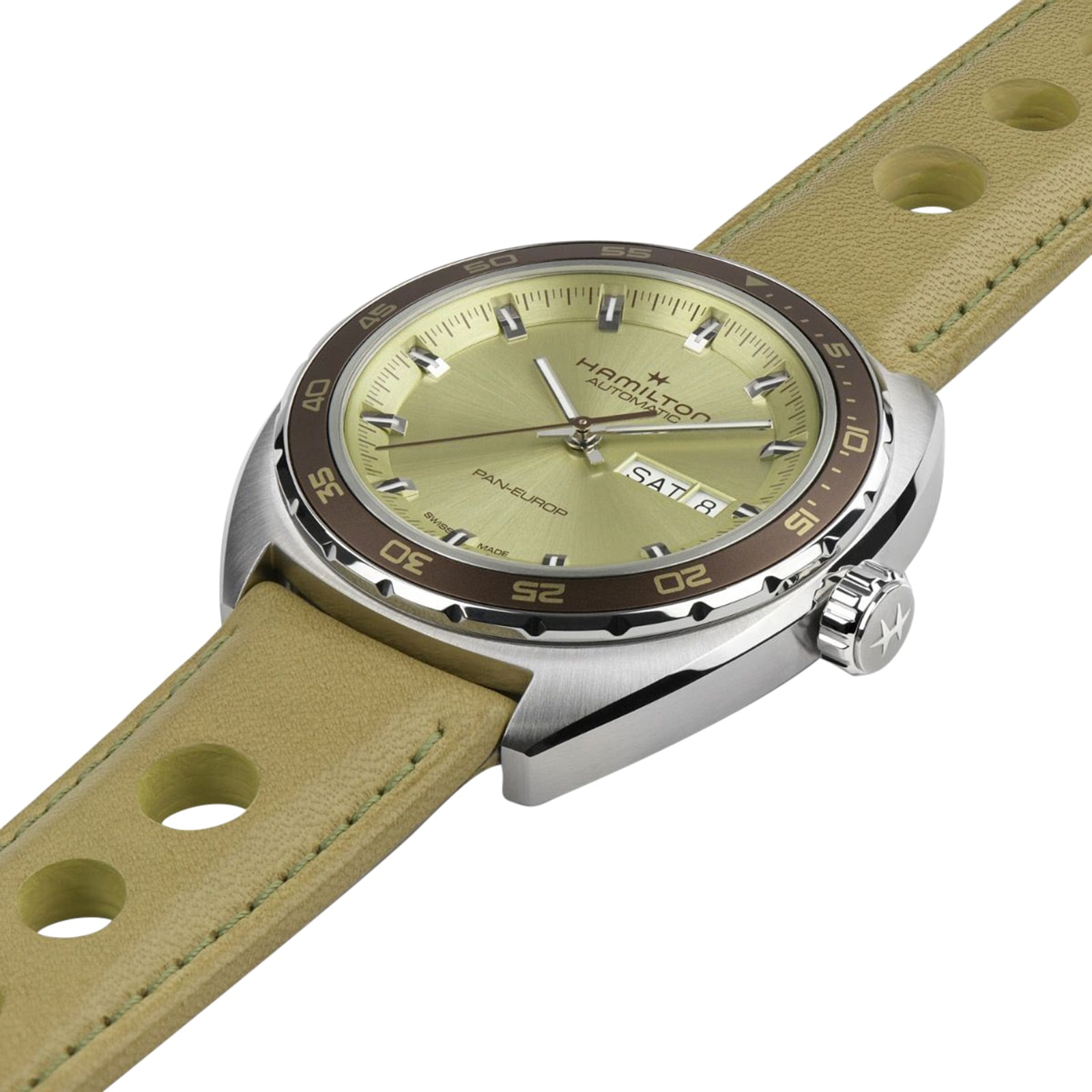 Replica Hamilton American Classic Pan Europ Day Date Automatic 42mm Mens details Green H35445860 2 Replica Hamilton American Classic Pan Europ Day Date Automatic 42mm Mens details Green H35445860