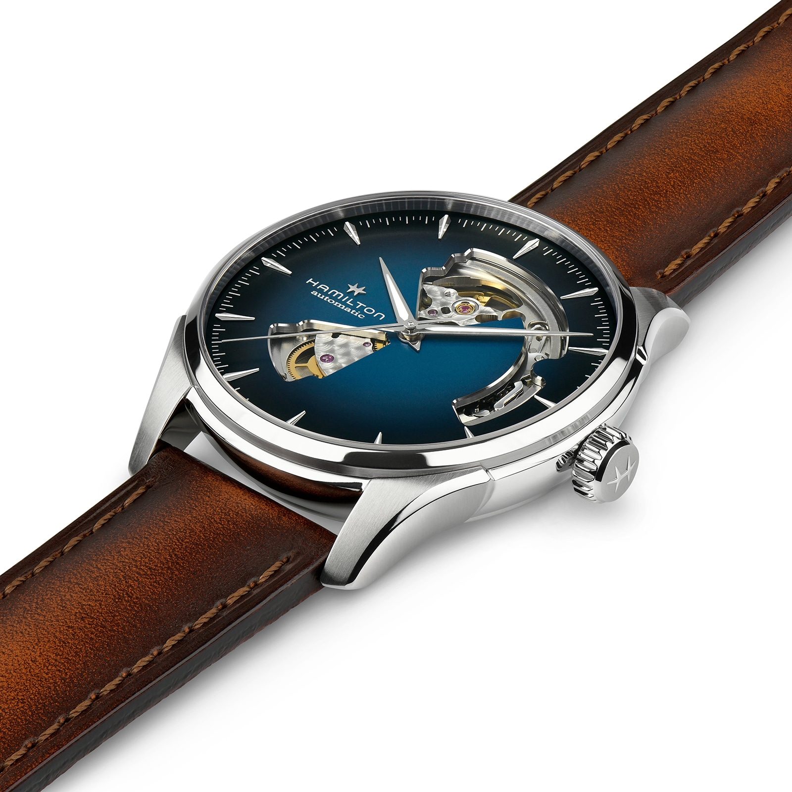 Replica Hamilton Jazzmaster Open Heart 40mm Mens details Blue H32675540