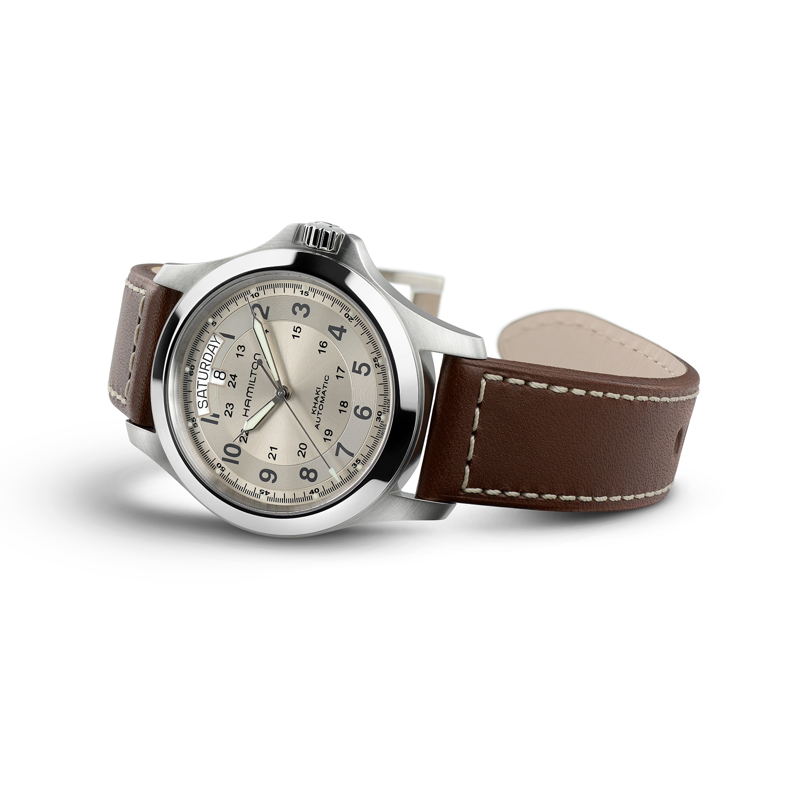 Replica Hamilton Khaki Field King Auto 40mm Mens details Champagne H64455523 2 Replica Hamilton Khaki Field King Auto 40mm Mens details Champagne H64455523