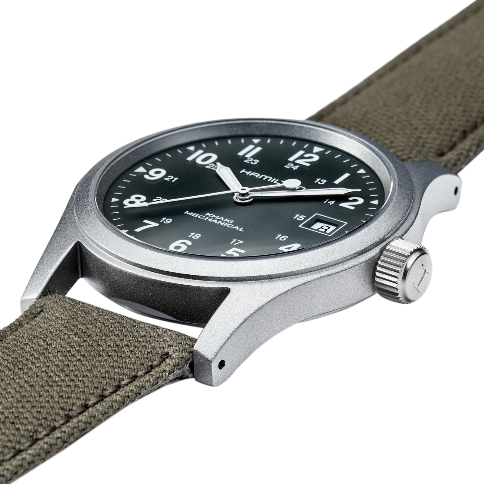 Replica Hamilton Khaki Field Mechanical 38mm Mens details Green H69439363