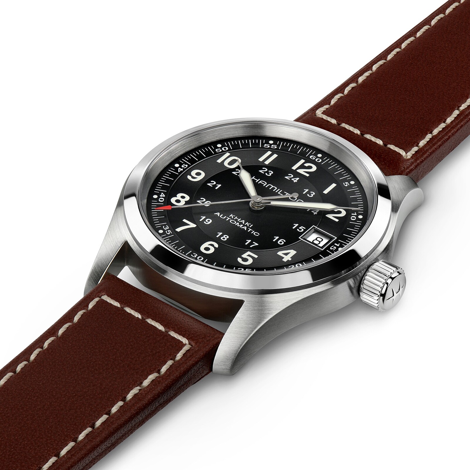 Replica Hamilton Khaki Field Auto 38mm Mens details Black H70455533 2 Replica Hamilton Khaki Field Auto 38mm Mens details Black H70455533