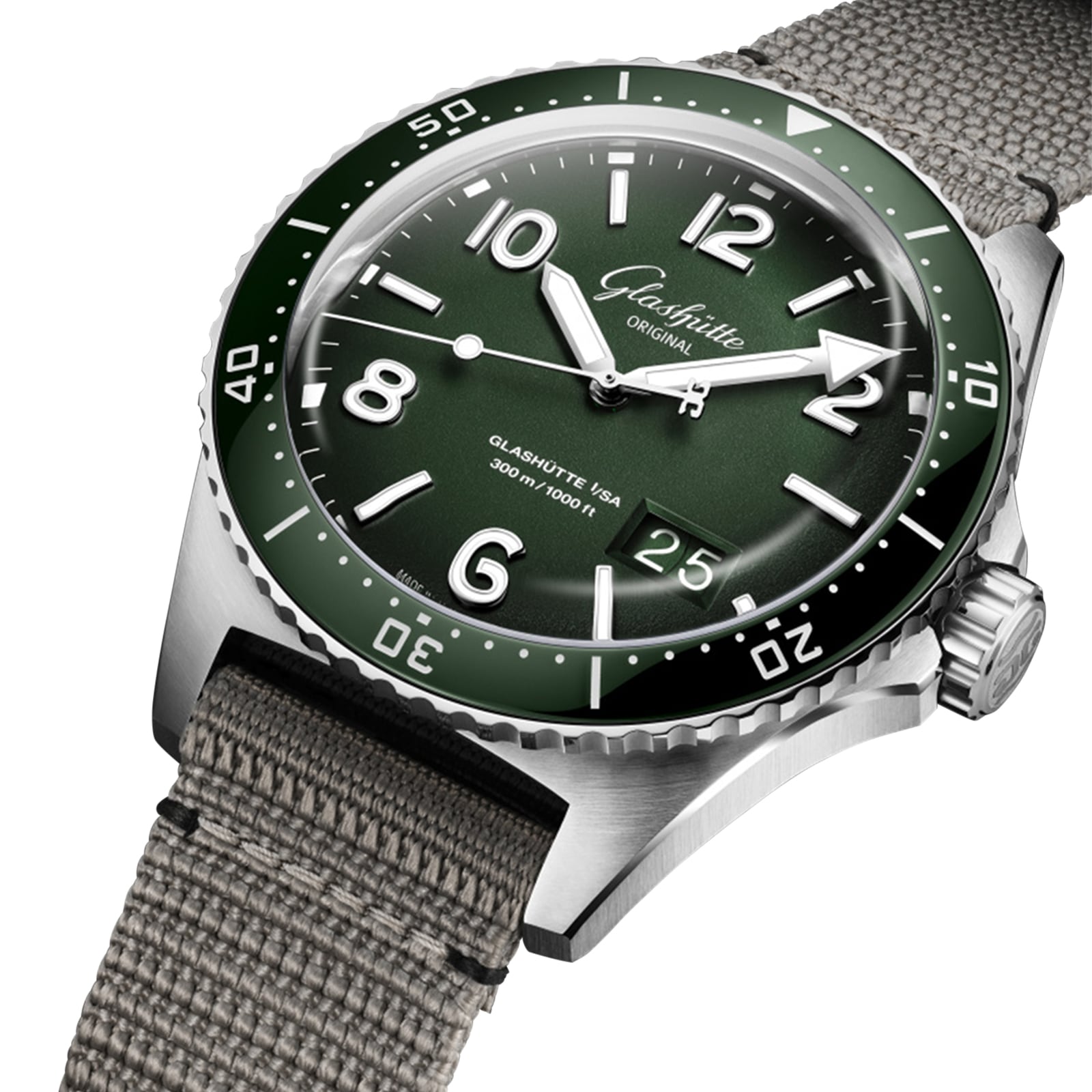 Replica Glashutte Original SeaQ 43.2mm Mens details - Synthetic Strap 1-36-13-07-83-08