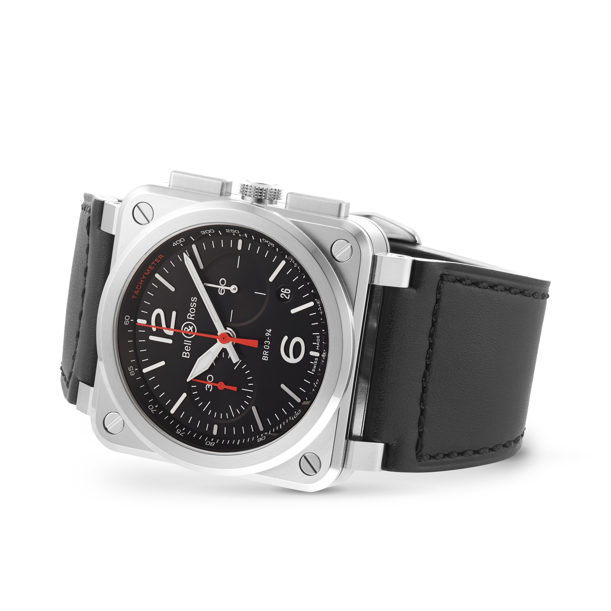 Replica Bell & Ross BR 03-94 BLACK STEEL 42mm BR0394-BLC-ST/SCA 2 Replica Bell & Ross BR 03-94 BLACK STEEL 42mm BR0394-BLC-ST/SCA