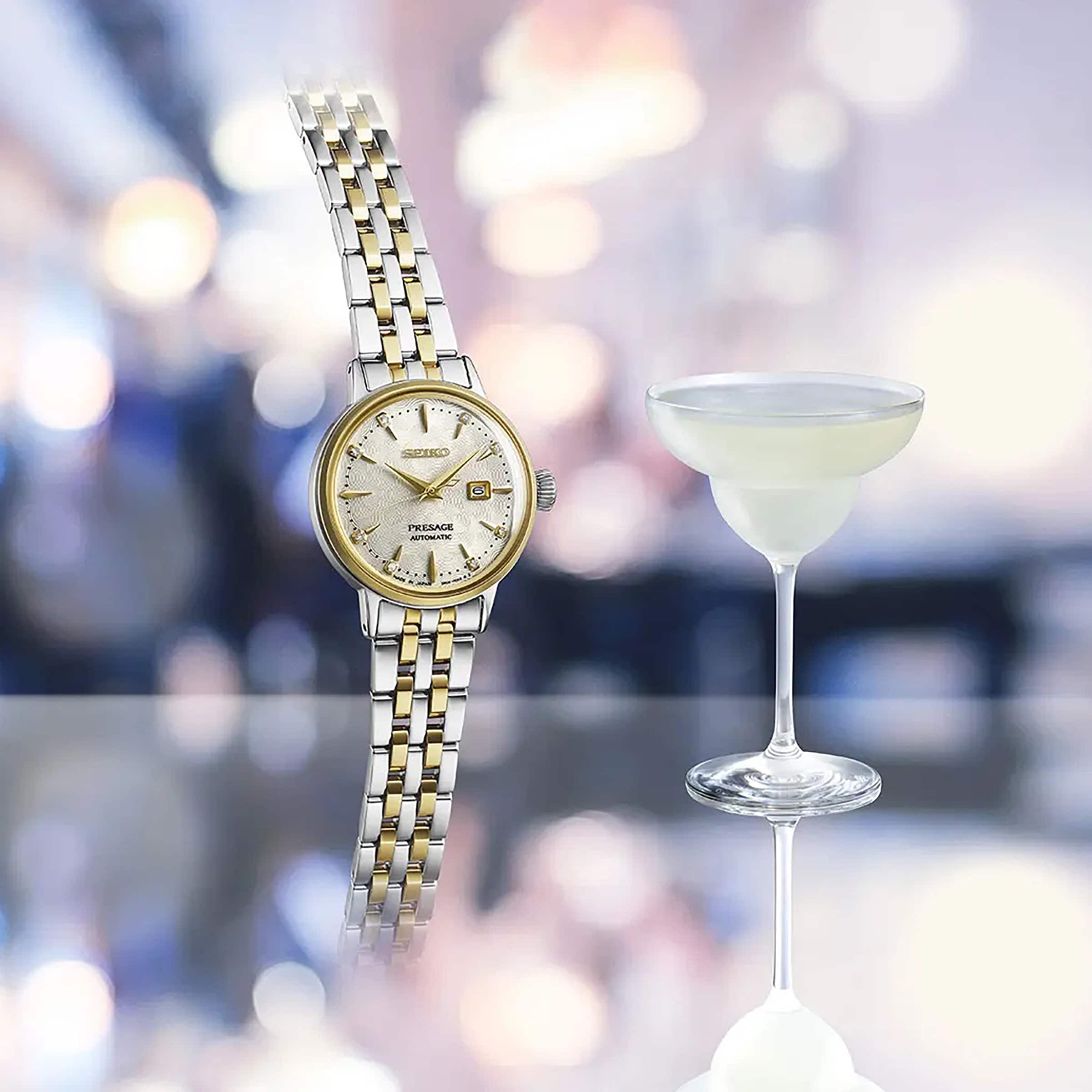 Replica Seiko Presage Cocktail Time 'White Lady' Diamond Twist Ladies details SRE010J1 2 Replica Seiko Presage Cocktail Time 'White Lady' Diamond Twist Ladies details SRE010J1