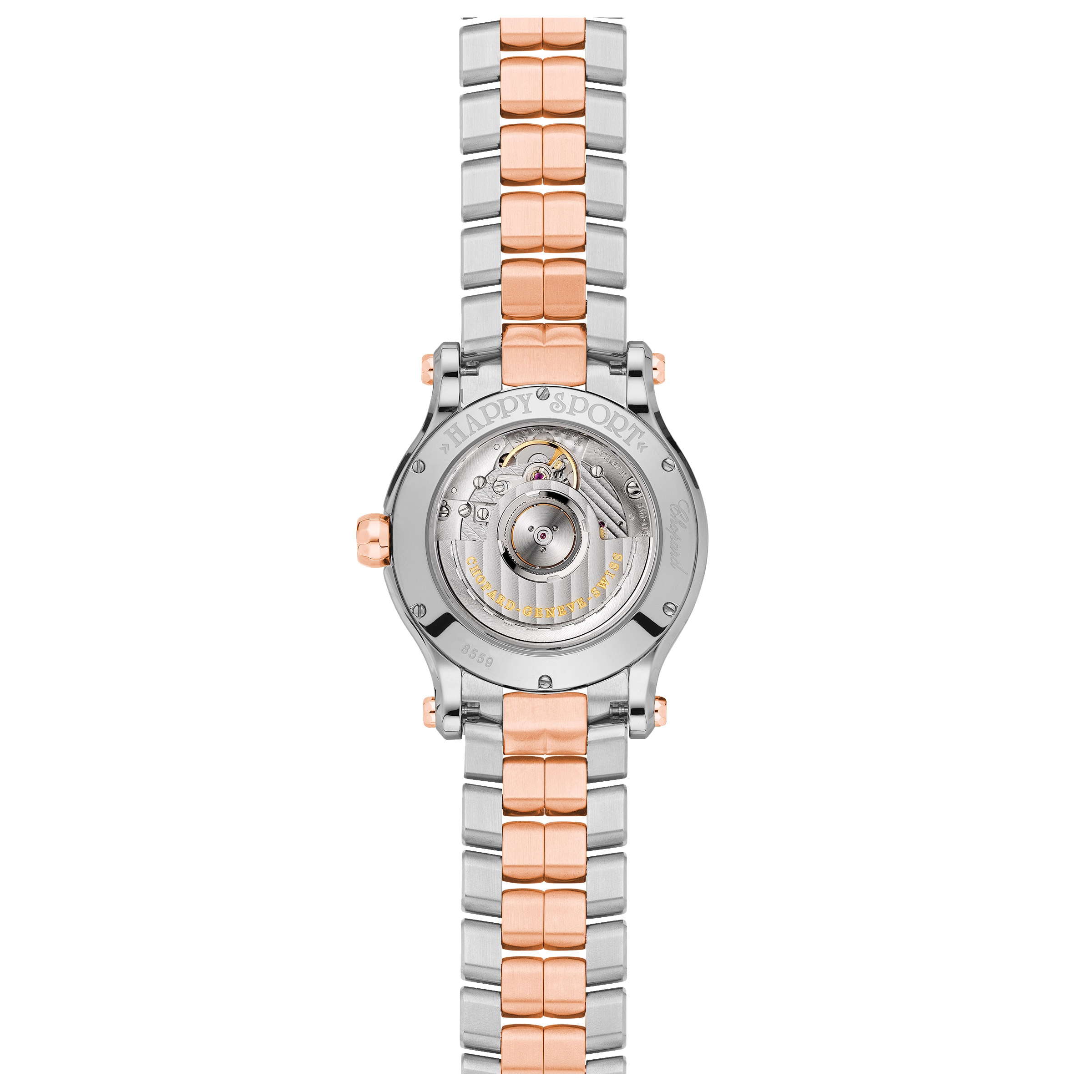 Replica Chopard Happy Sport 36mm Automatic 18ct Rose Gold Stainless Steel and Diamond Ladies details 278559-6009 2 Replica Chopard Happy Sport 36mm Automatic 18ct Rose Gold Stainless Steel and Diamond Ladies details 278559-6009