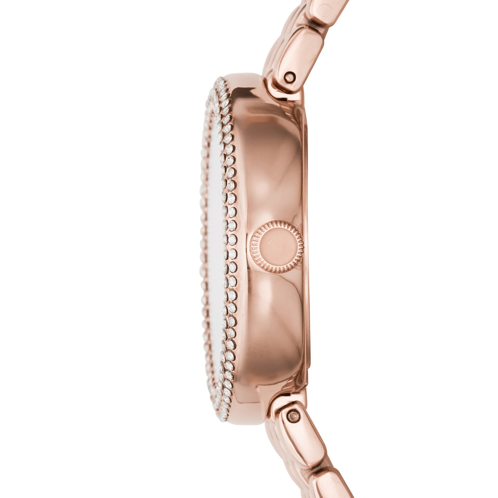 Replica Emporio Armani Ladies Crystal Bracelet Strap details Rose Gold/Mother of Pearl AR11355