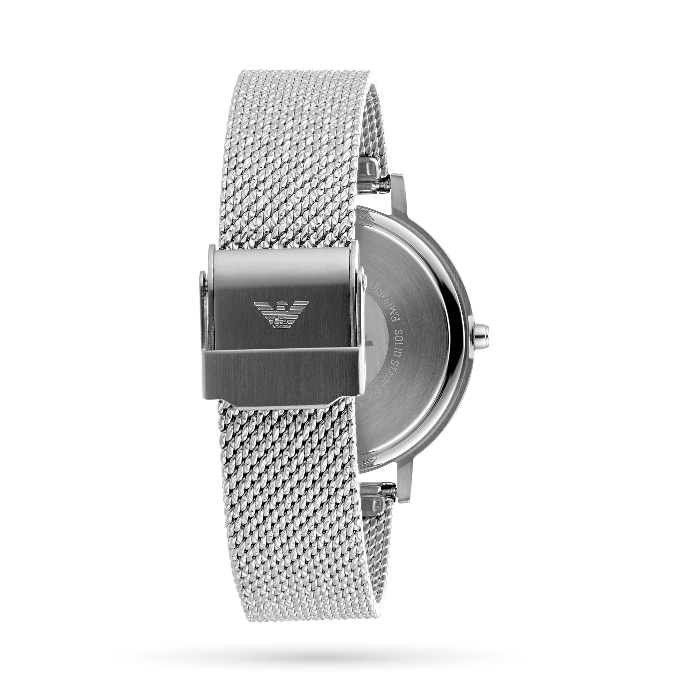 Replica Emporio Armani Silver Tone Mesh Ladies details AR11128