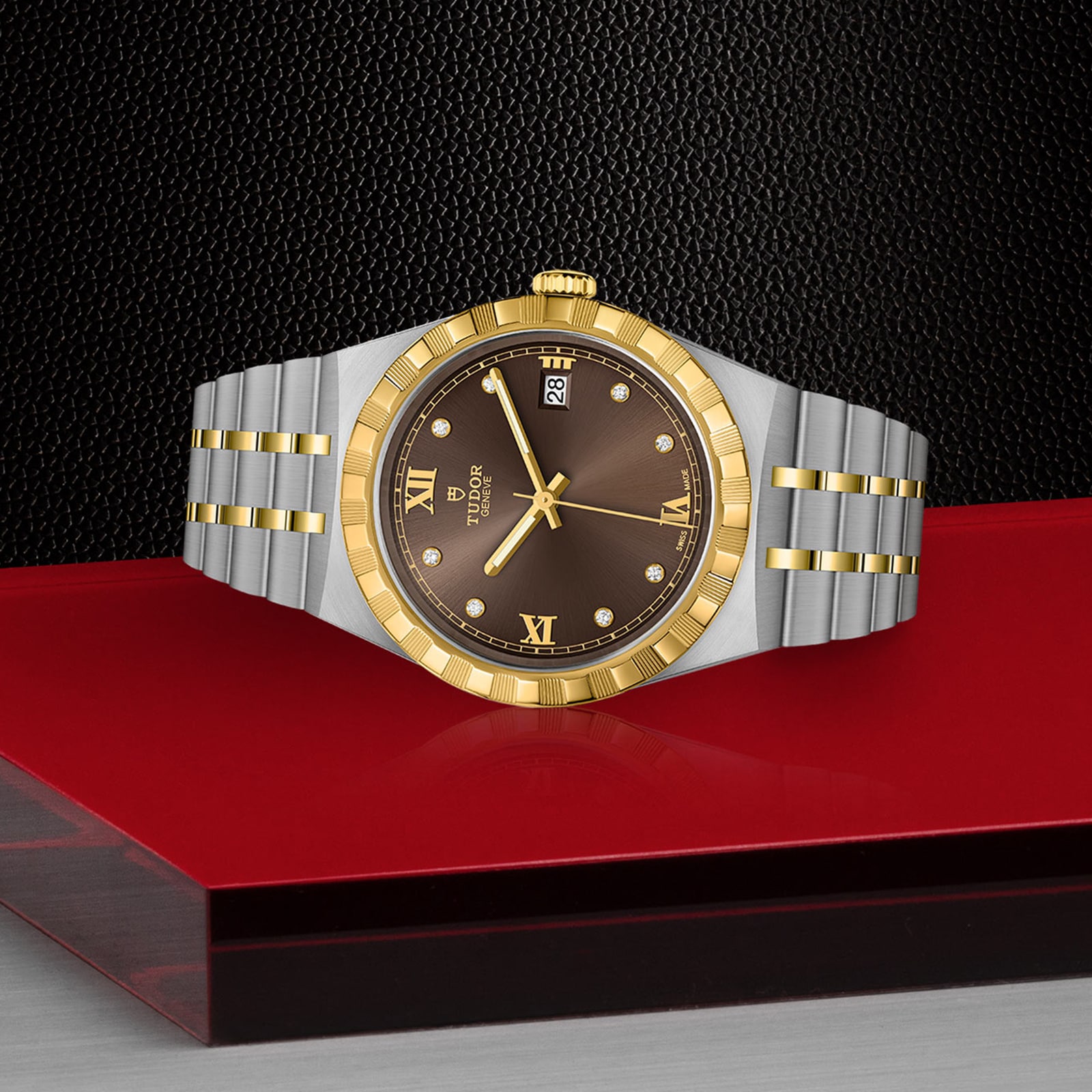 Replica Tudor Royal S G 38mm Steel Case Diamond-Set Chocolate Dial M28503-0008 2 Replica Tudor Royal S G 38mm Steel Case Diamond-Set Chocolate Dial M28503-0008