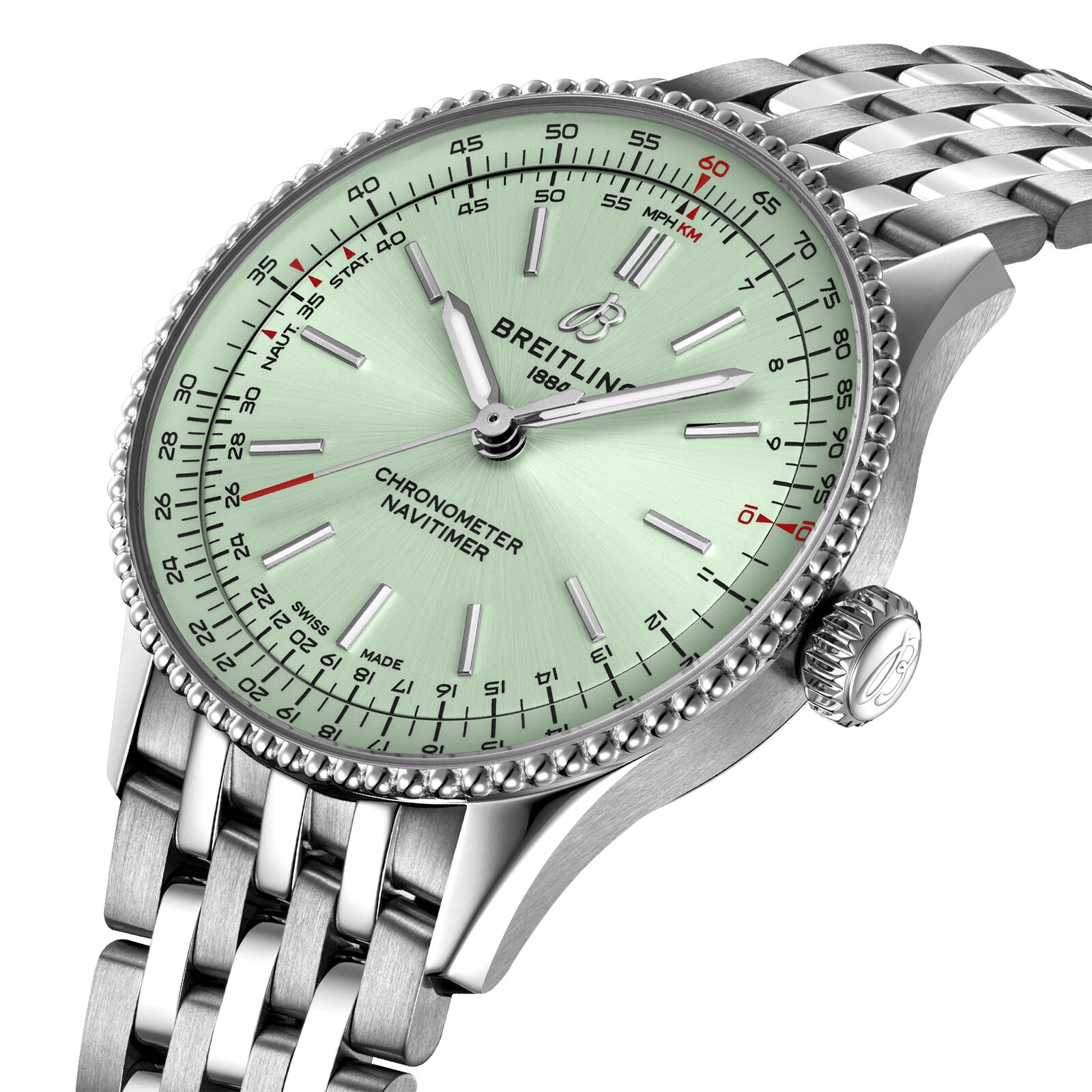 Replica Breitling Navitimer 36mm Ladies details Green A17327361L1A1