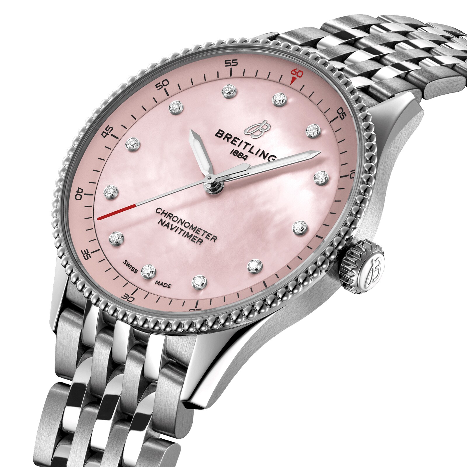 Replica Breitling Navitimer 32mm Ladies details Pink Mother Of Pearl A77320D91K1A1