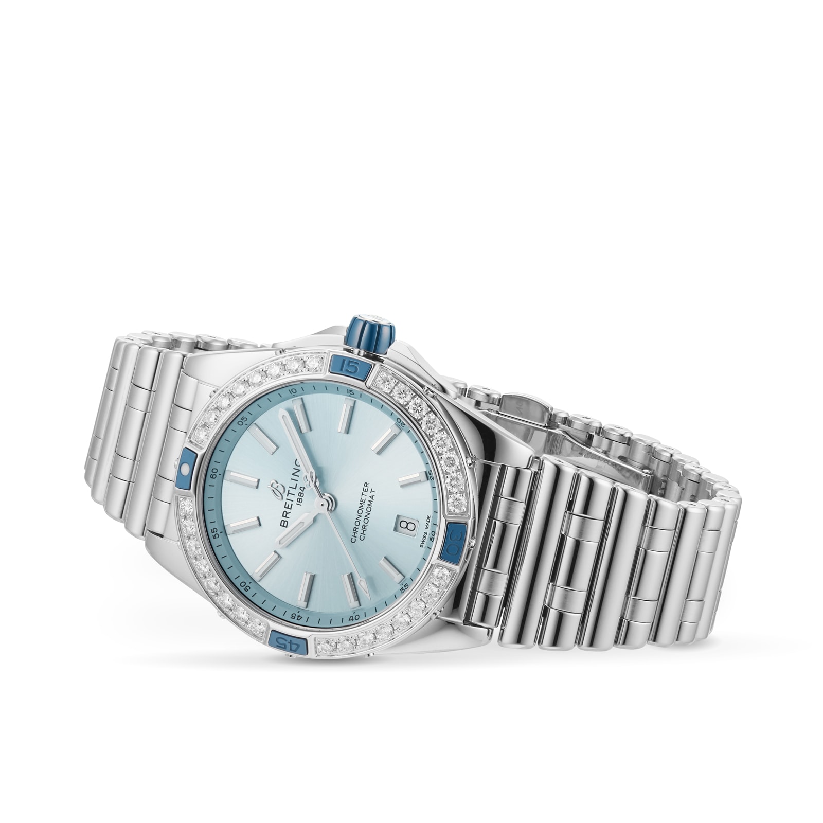 Replica Breitling Super Chronomat Automatic 38 Blue Stainless Steel Bracelet details A17356531C1A1 2 Replica Breitling Super Chronomat Automatic 38 Blue Stainless Steel Bracelet details A17356531C1A1