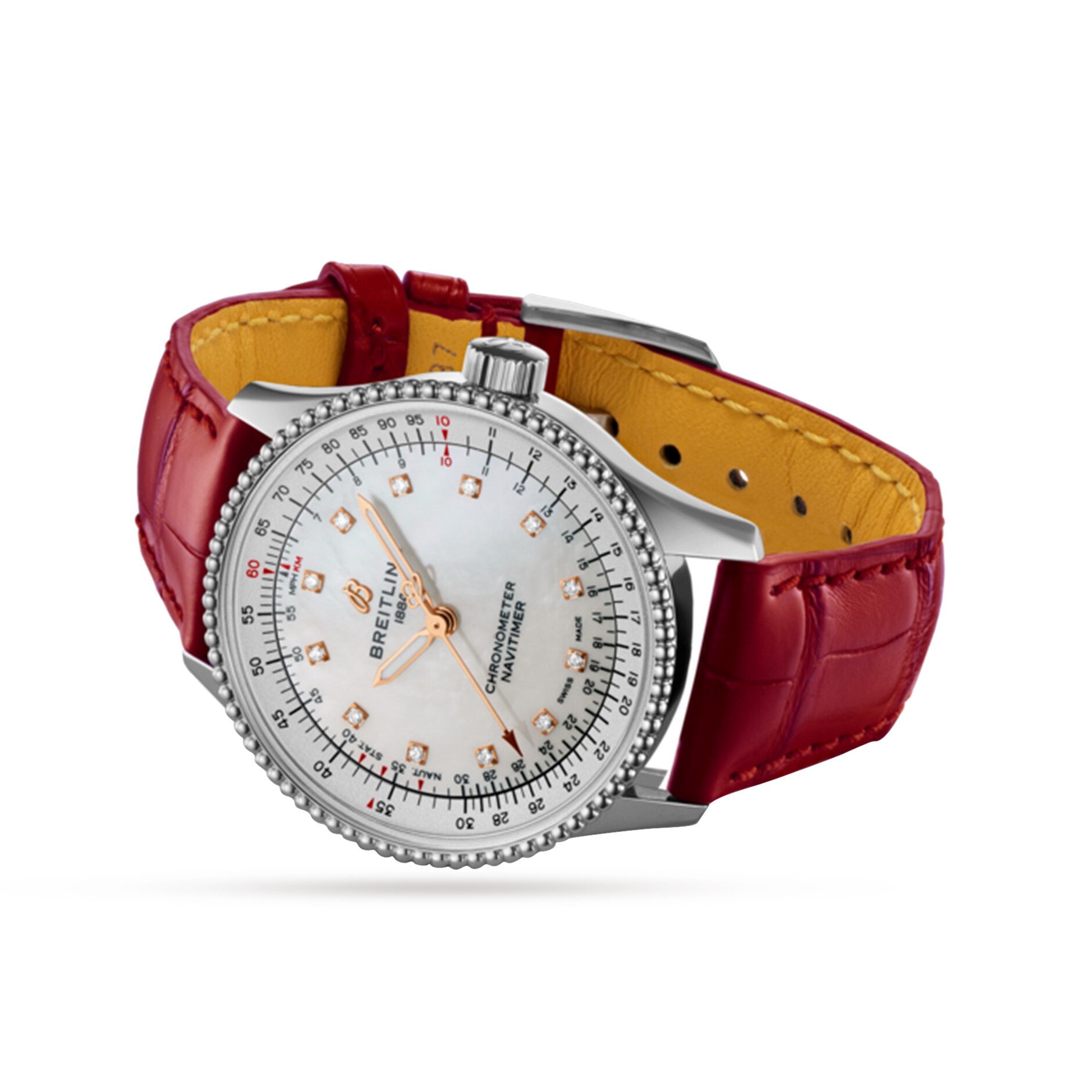 Replica Breitling Navitimer Automatic 35 Stainless Steel Mother of Pearl details A17395211A1P6