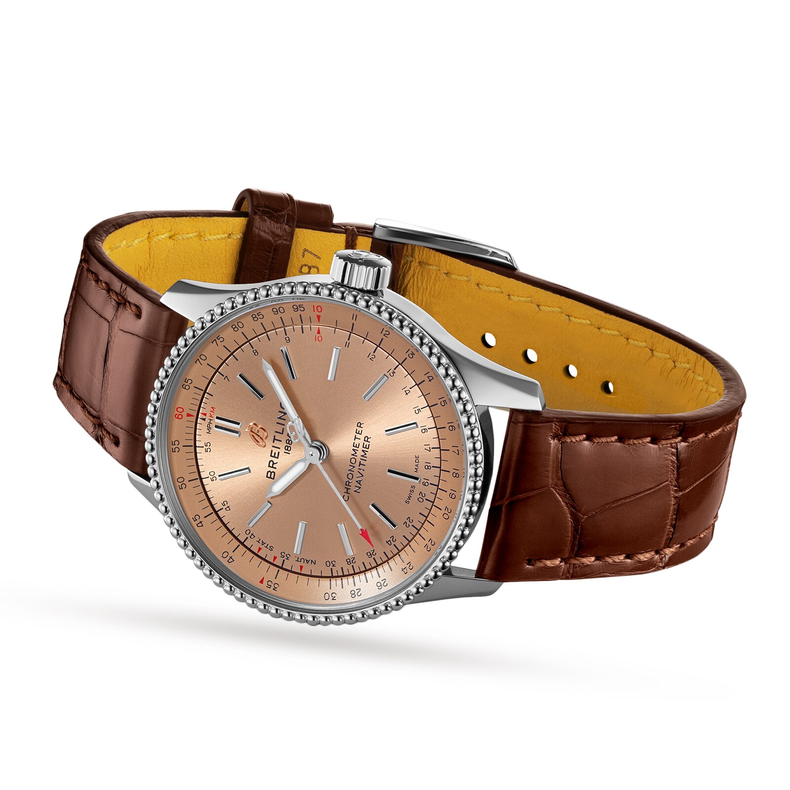 Replica Breitling Navitimer Automatic 35 Stainless Steel Leather Strap details A17395201K1P1