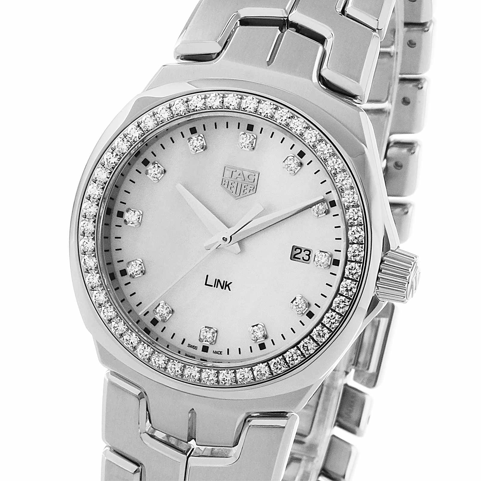 Replica TAG Heuer Link 32mm Diamond Bezel Ladies details WBC1316.BA0600 2 Replica TAG Heuer Link 32mm Diamond Bezel Ladies details WBC1316.BA0600