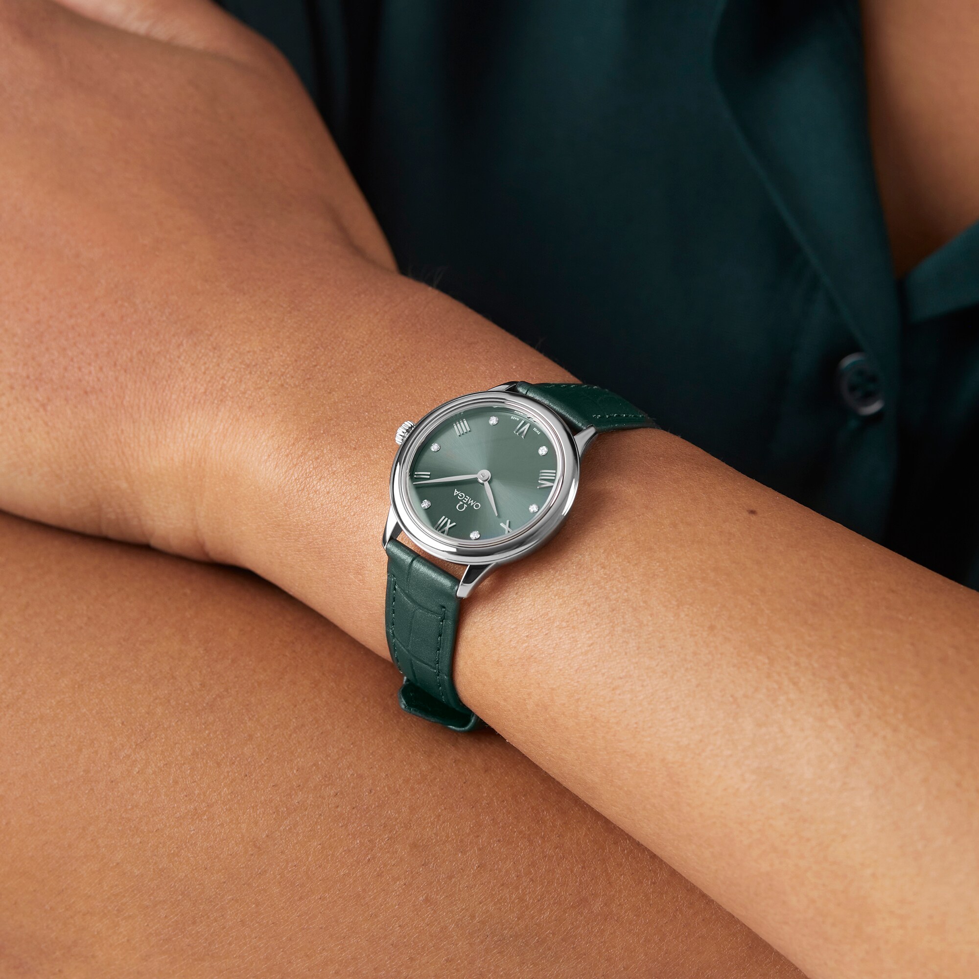 Replica Omega De Ville Prestige 27.5mm Steel On Leather Strap Ladies details O43413286060001 2 Replica Omega De Ville Prestige 27.5mm Steel On Leather Strap Ladies details O43413286060001