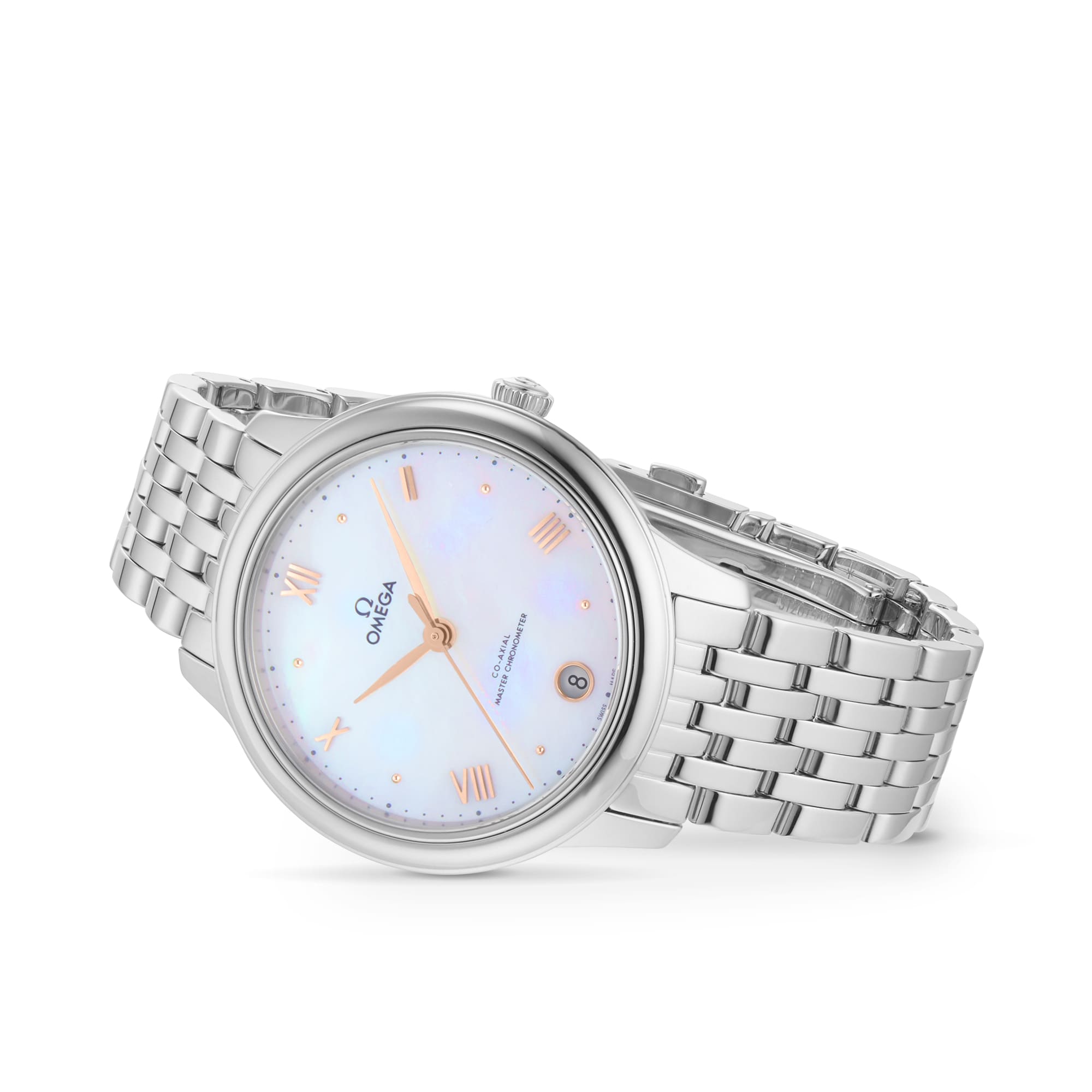 Replica Omega De Ville Prestige Co-Axial Master Chronometer 34mm Ladies details Mother Of Pearl O43410342005001 2 Replica Omega De Ville Prestige Co-Axial Master Chronometer 34mm Ladies details Mother Of Pearl O43410342005001