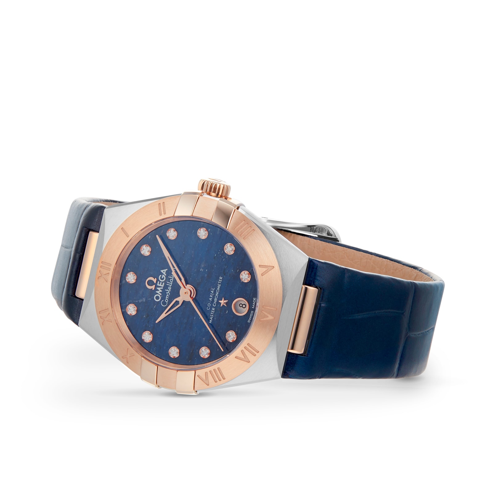 Replica Omega Constellation Co-Axial Master Chronometer 29mm Ladies details Blue O13123292099003