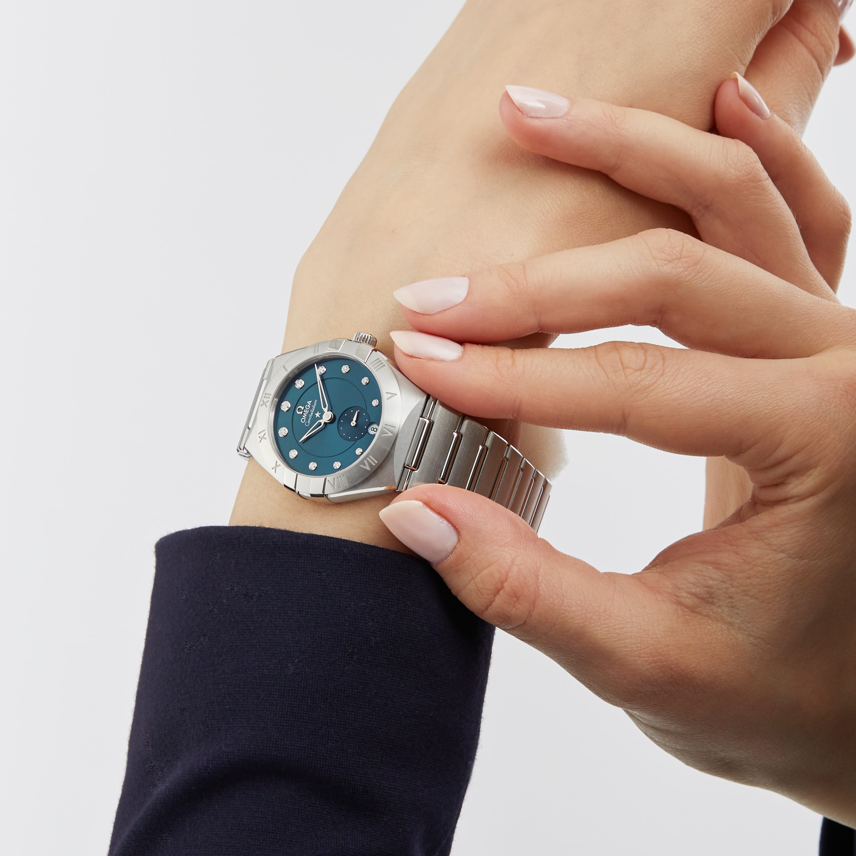 Replica Omega Constellation Co-Axial Master Chronometer Small Seconds 34mm Ladies details O13110342053001