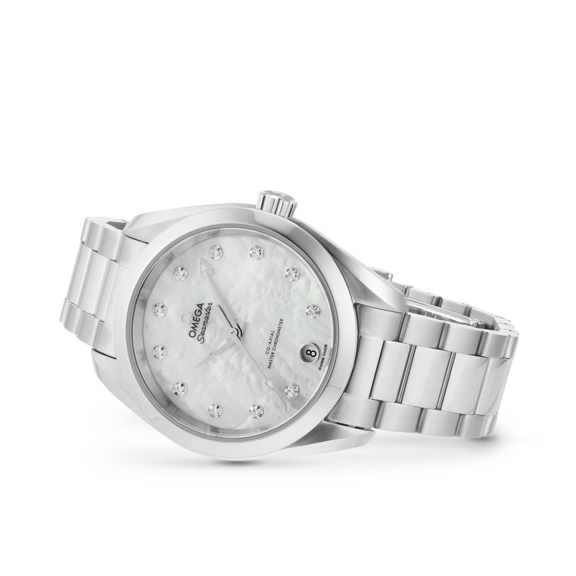 Replica Omega Seamaster Aqua Terra 150M Ladies 34mm Automatic Co-Axial Diamond Dot details O22010342055001