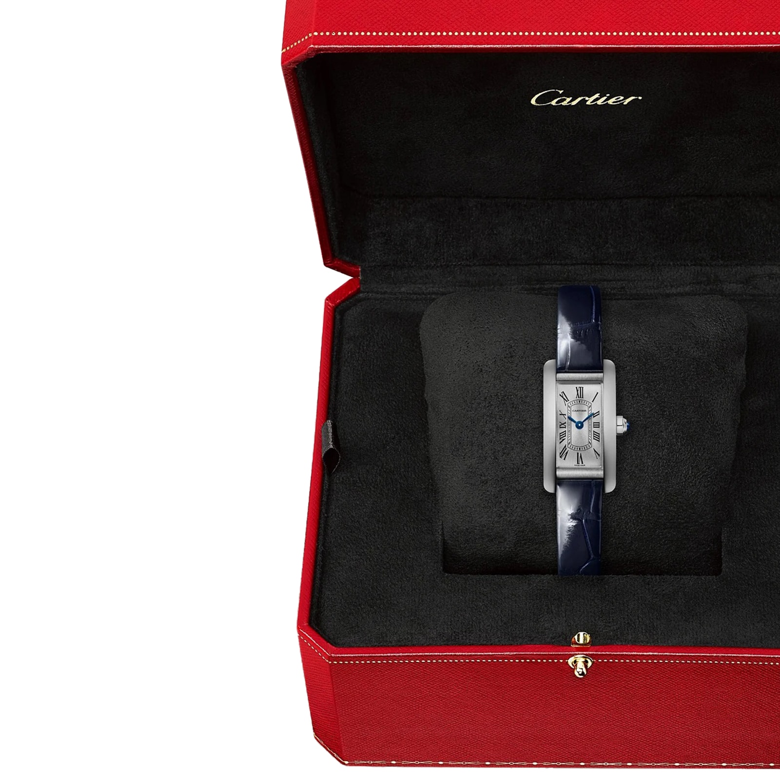 Replica Cartier Tank Americaine details Mini Model Quartz Movement Steel Leather WSTA0081