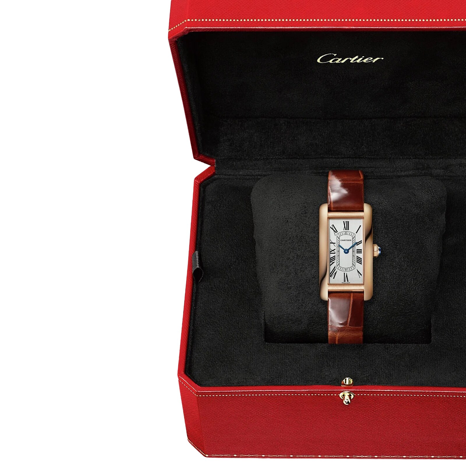 Replica Cartier Tank Americaine details Small Model Quartz Movement Rose Gold Leather WGTA0133 2 Replica Cartier Tank Americaine details Small Model Quartz Movement Rose Gold Leather WGTA0133