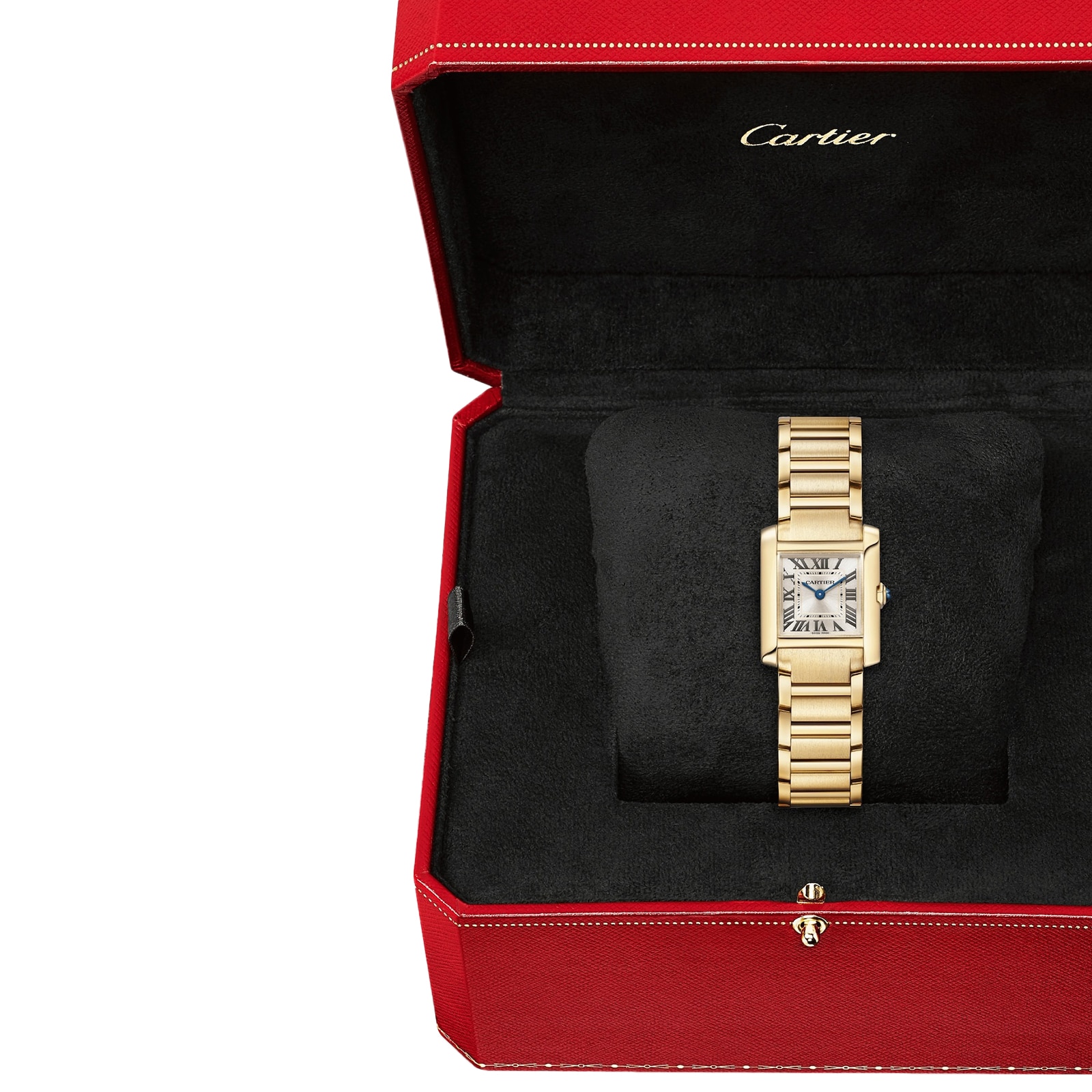 Replica Cartier Tank Francaise details Small Model Quartz Movement Yellow Gold WGTA0114