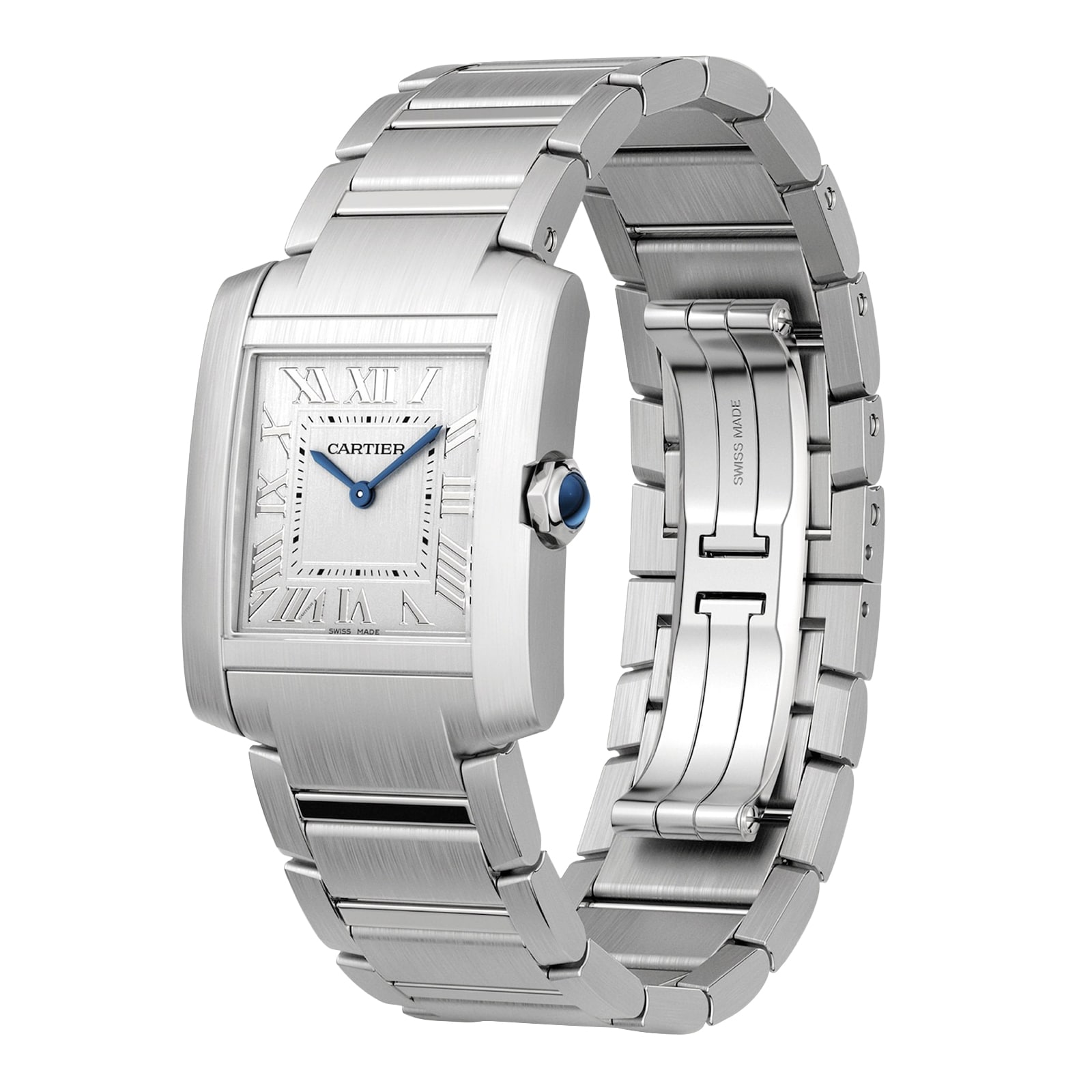 Replica Cartier Tank Francaise details Medium Model Quartz Movement Steel WSTA0074