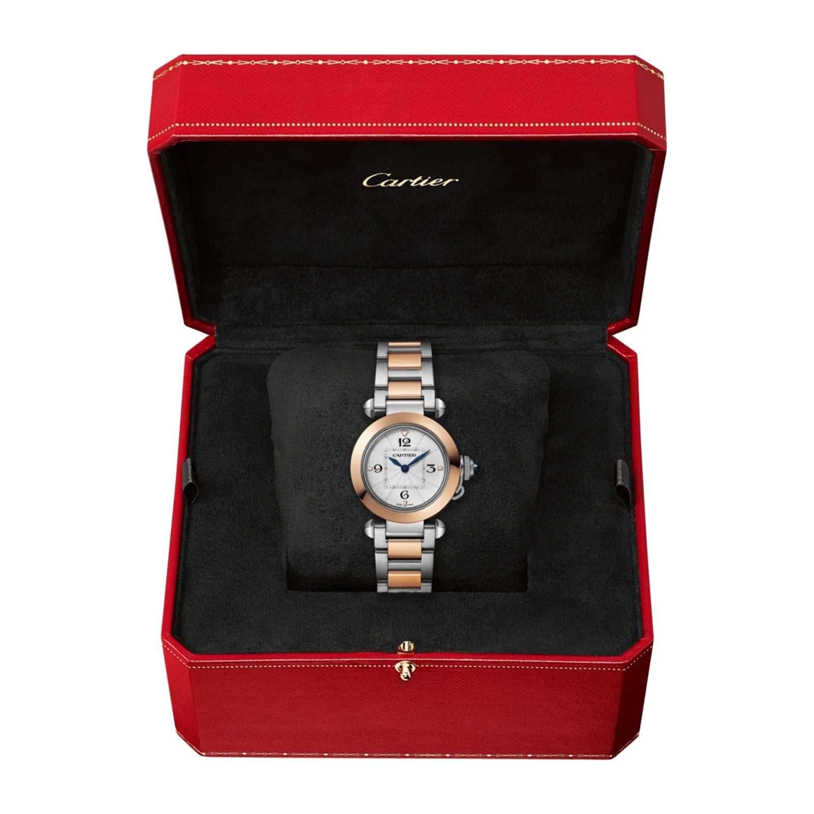 Replica Cartier Pasha De Cartier details 30mm Quartz Movement Interchangeable Metal And Leather Straps W2PA0007