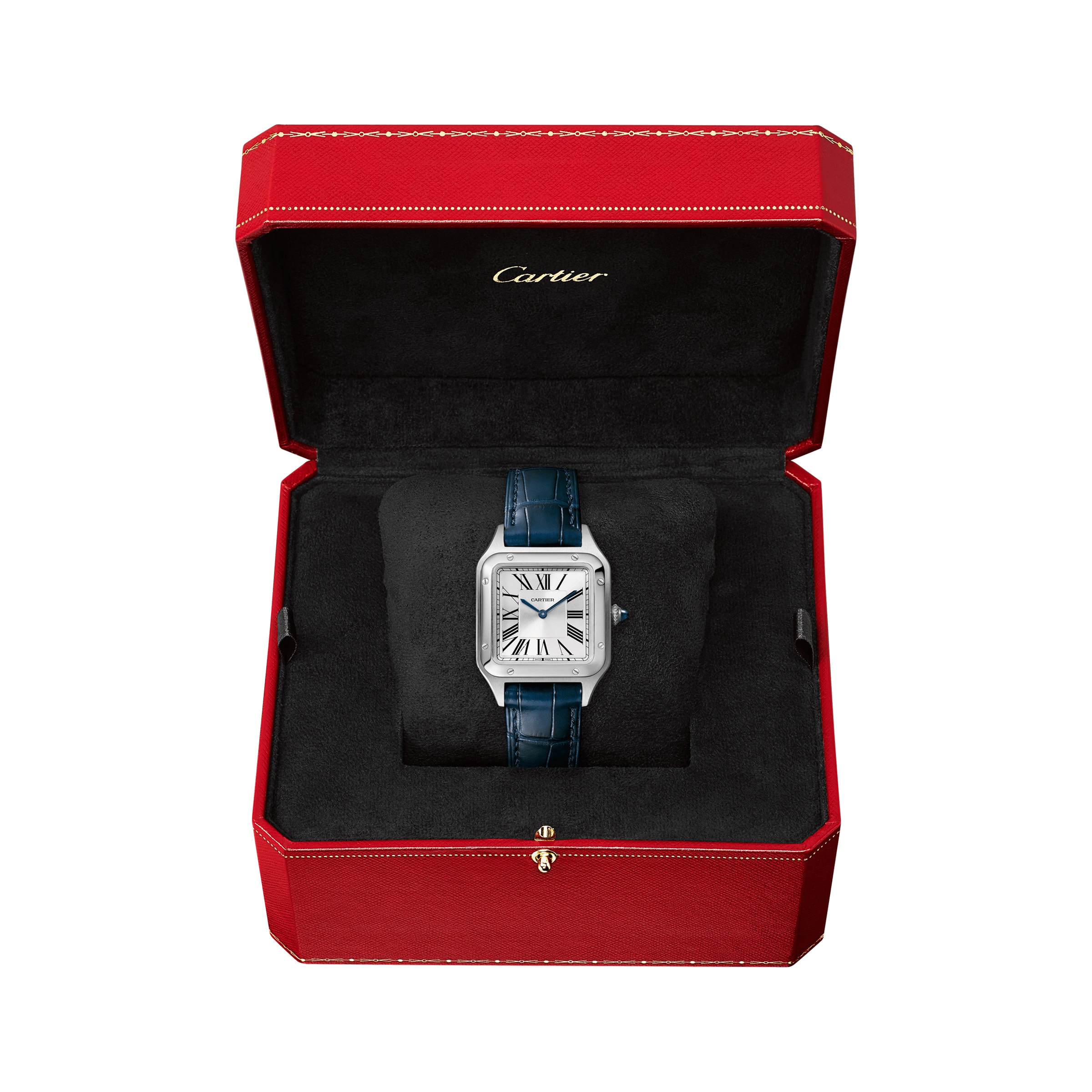 Replica Cartier Santos-Dumont details Small Model Quartz Movement Steel Leather WSSA0023 2 Replica Cartier Santos-Dumont details Small Model Quartz Movement Steel Leather WSSA0023