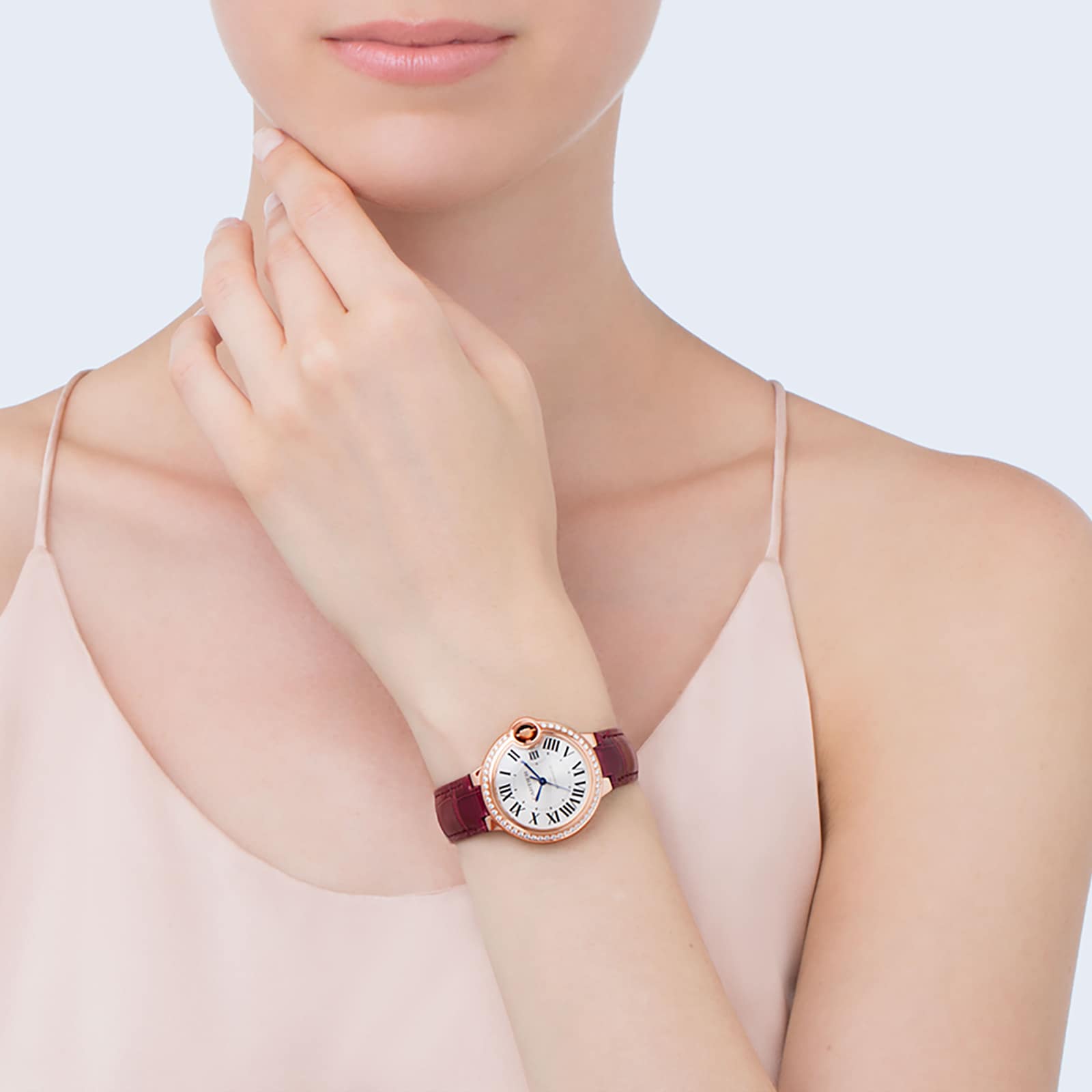 Replica Cartier Ballon Bleu De details 33mm Rose Gold Diamonds Leather WJBB0033 2 Replica Cartier Ballon Bleu De details 33mm Rose Gold Diamonds Leather WJBB0033