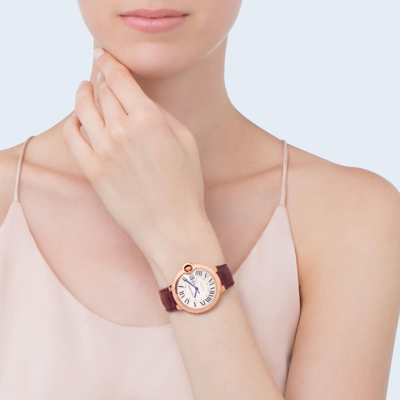 Replica Cartier Ballon Bleu De details 36mm Rose Gold Diamonds Leather WJBB0034 2 Replica Cartier Ballon Bleu De details 36mm Rose Gold Diamonds Leather WJBB0034