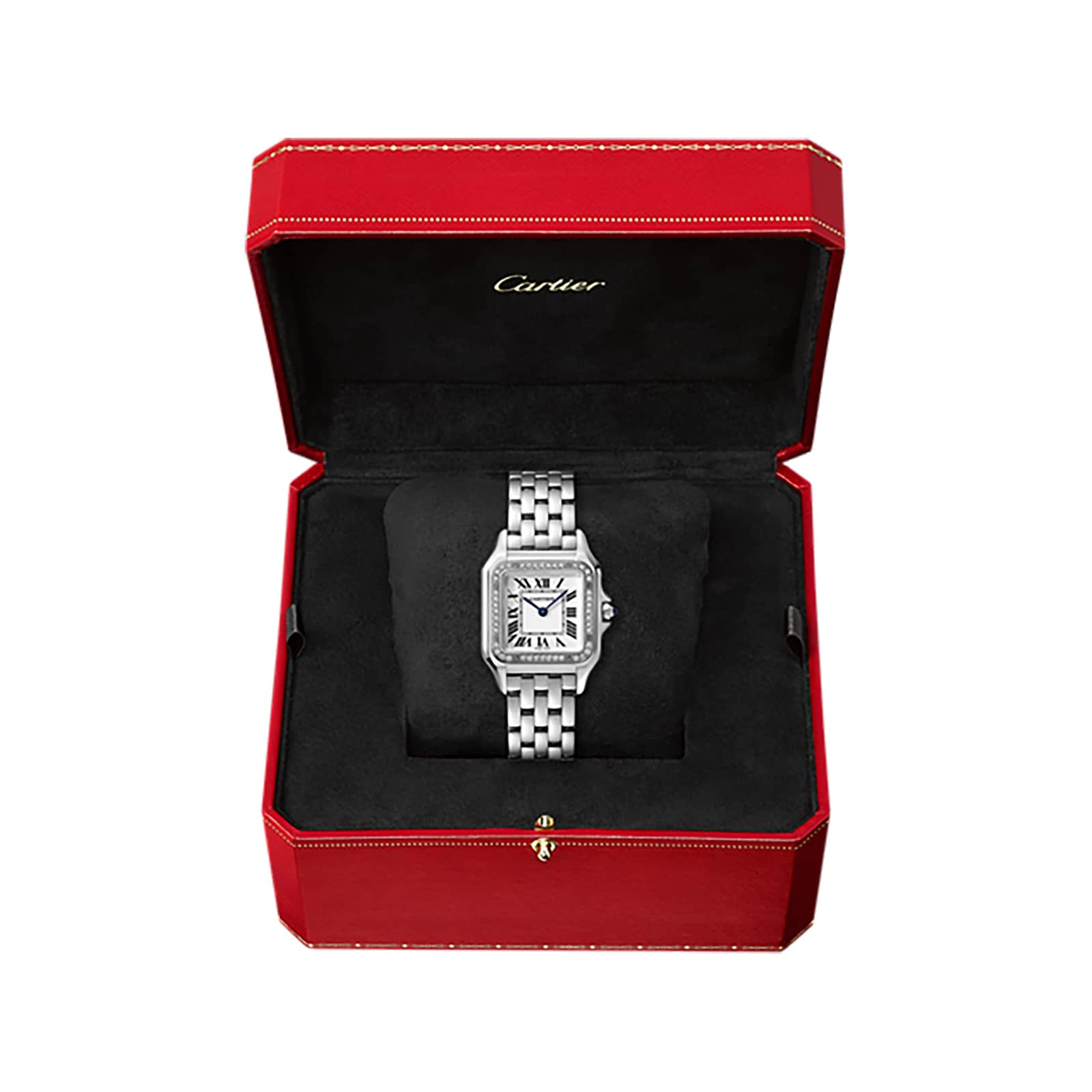 Replica Cartier Panthere De Cartier details Medium Model Quartz Movement Steel Diamonds W4PN0008 2 Replica Cartier Panthere De Cartier details Medium Model Quartz Movement Steel Diamonds W4PN0008
