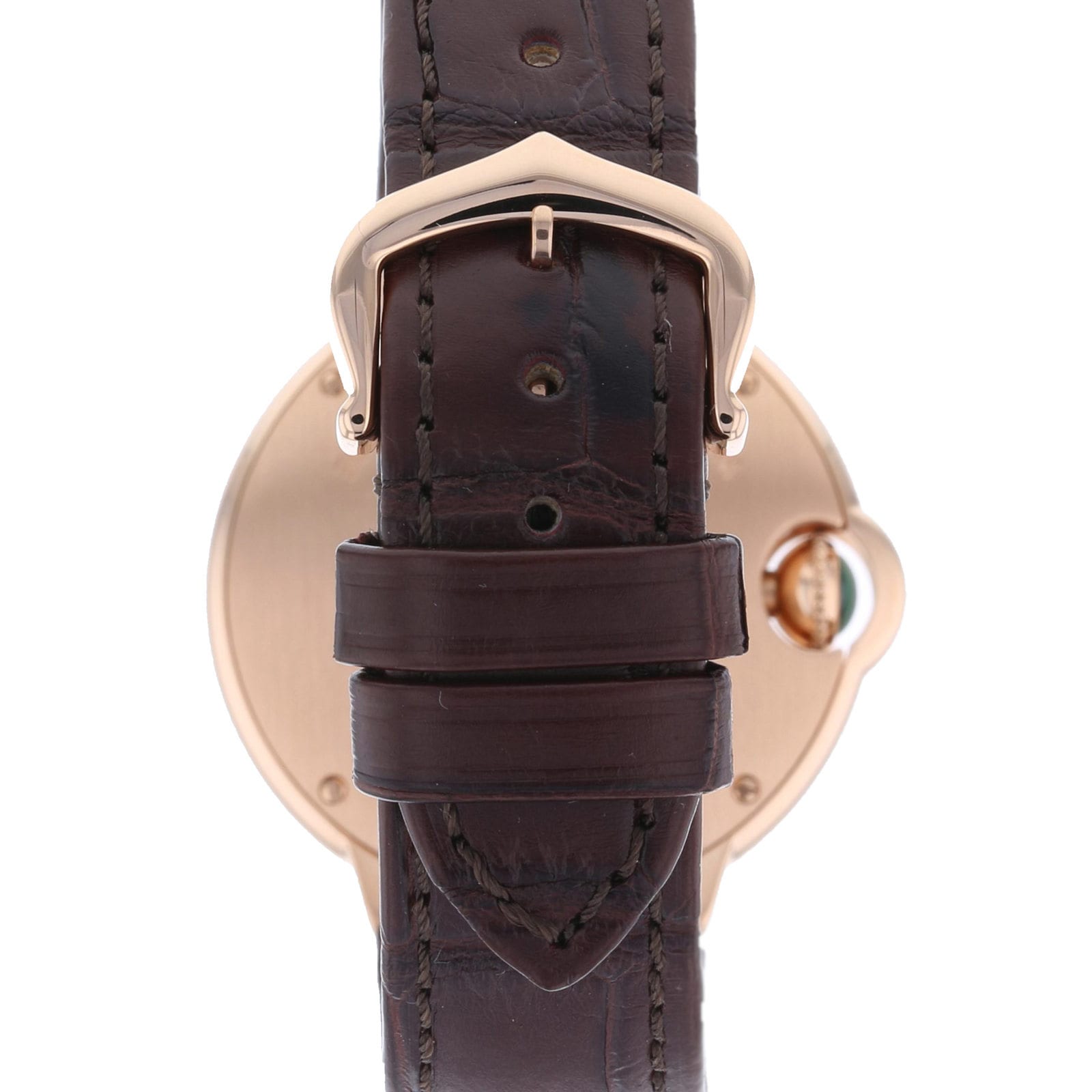 Replica Cartier Ballon Bleu De Cartier details 33mm Automatic Movement Rose Gold Leather W6920097