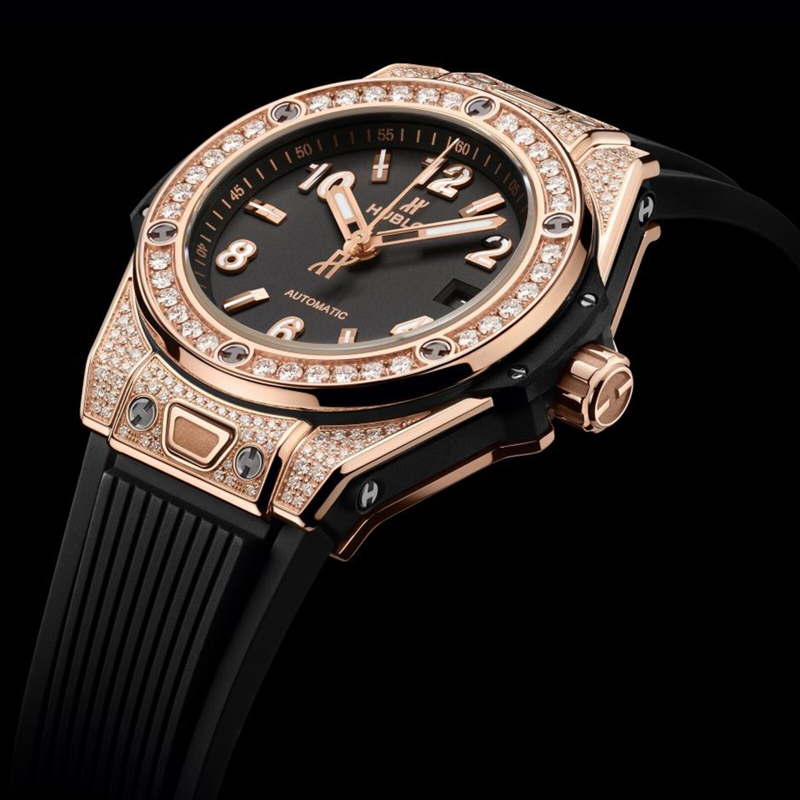 Replica Hublot Big Bang One Click King Gold Pave 33mm details 485.OX.1180.RX.1604