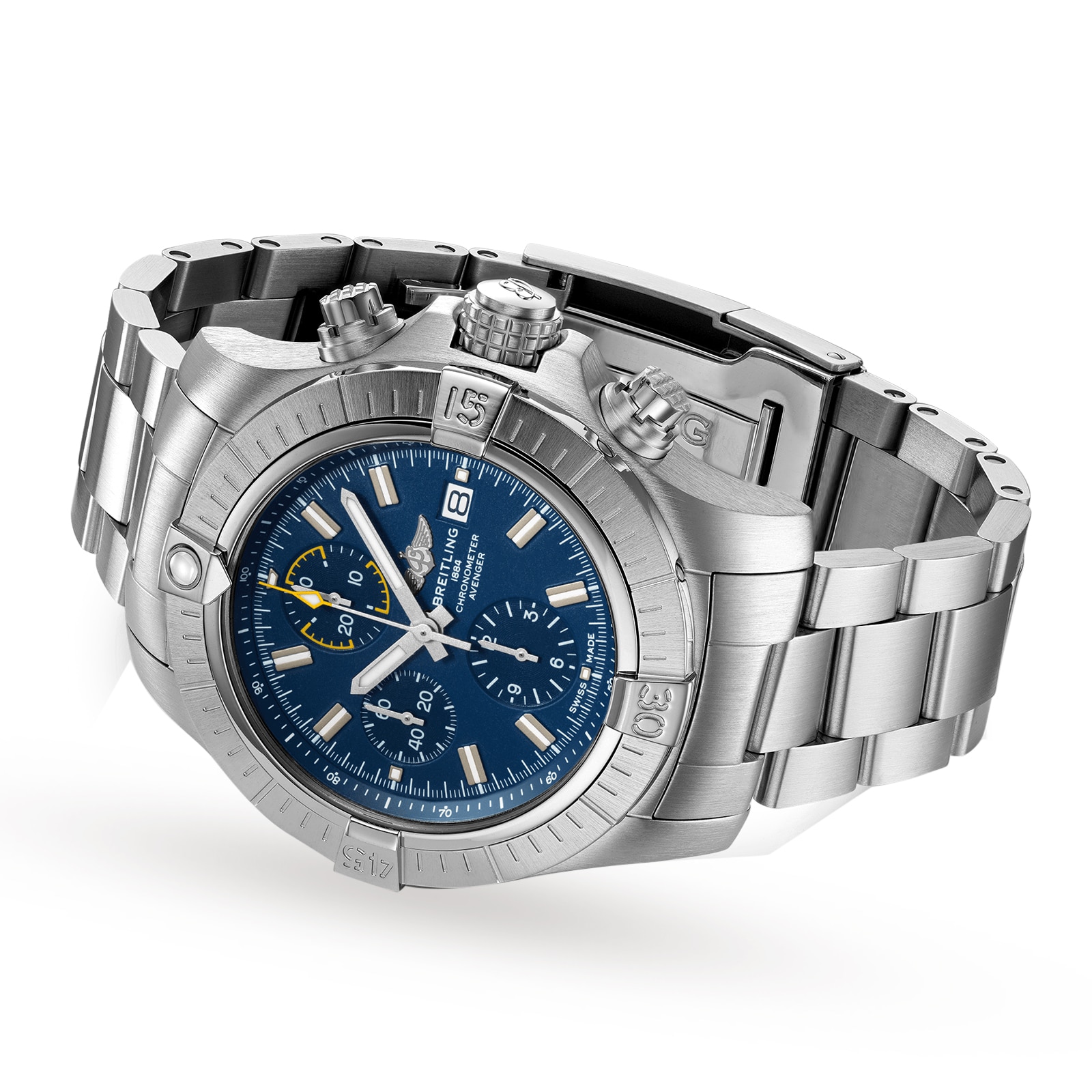 Replica Breitling Avenger Chronograph 45 Stainless Steel details A13317101C1A1