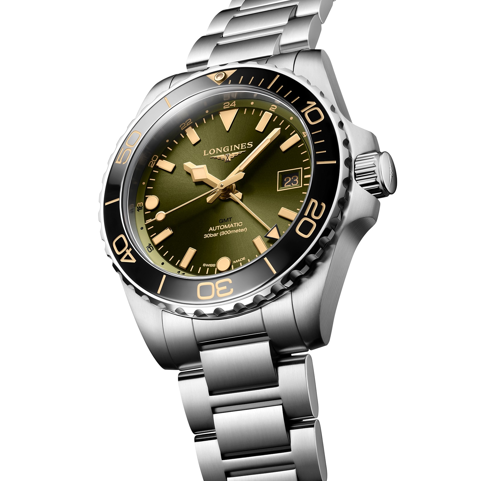 Replica Longines Hydroconquest 41mm Mens details Green Stainless Steel L37904066