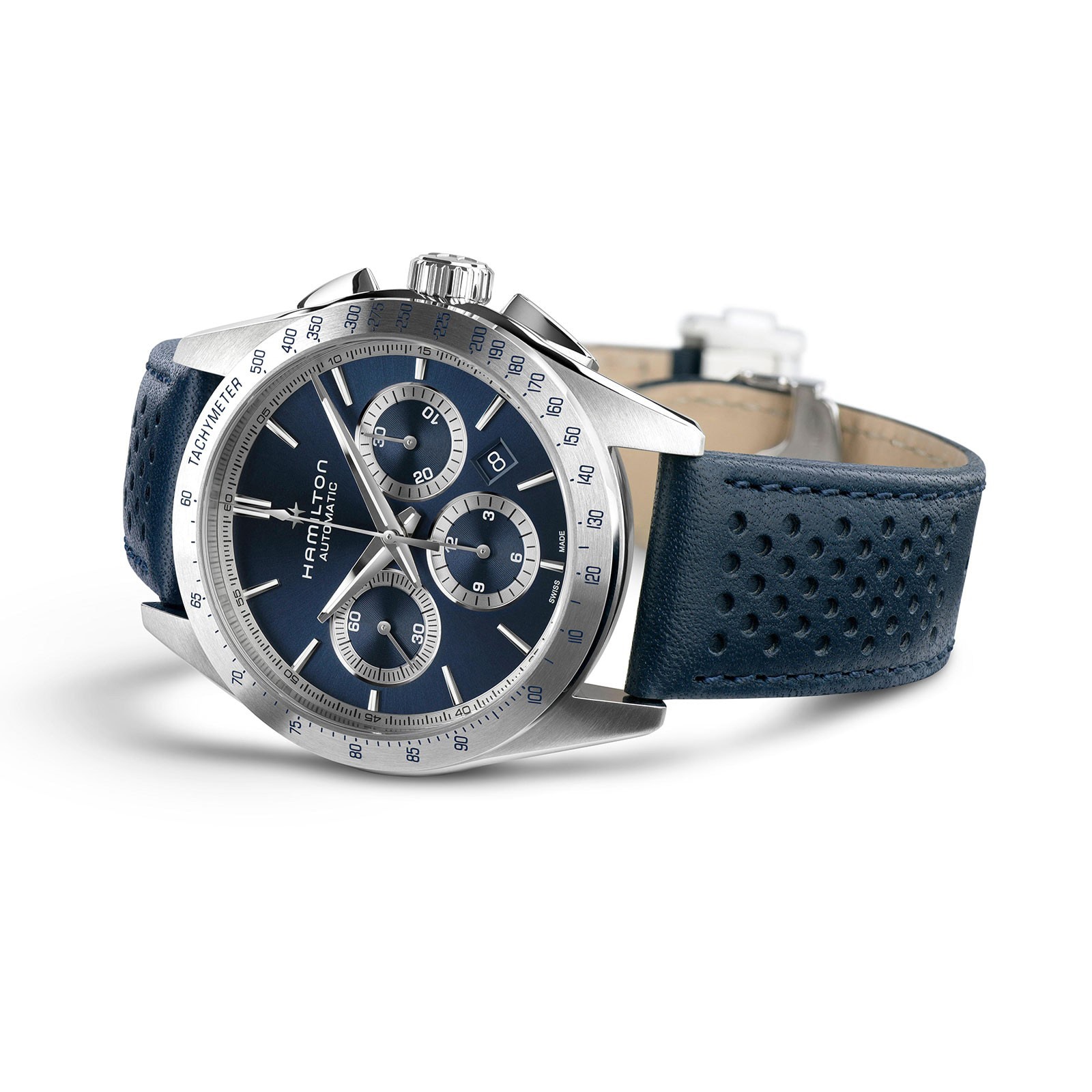 Replica Hamilton Jazzmaster Performer Automatic Chronograph 42mm Mens details Blue H36616640 2 Replica Hamilton Jazzmaster Performer Automatic Chronograph 42mm Mens details Blue H36616640