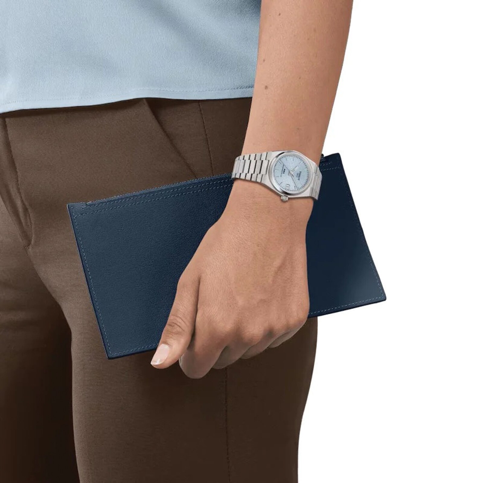 Replica Tissot PRX Powermatic 80 35mm Unisex details Ice Blue T1372071135100 2 Replica Tissot PRX Powermatic 80 35mm Unisex details Ice Blue T1372071135100
