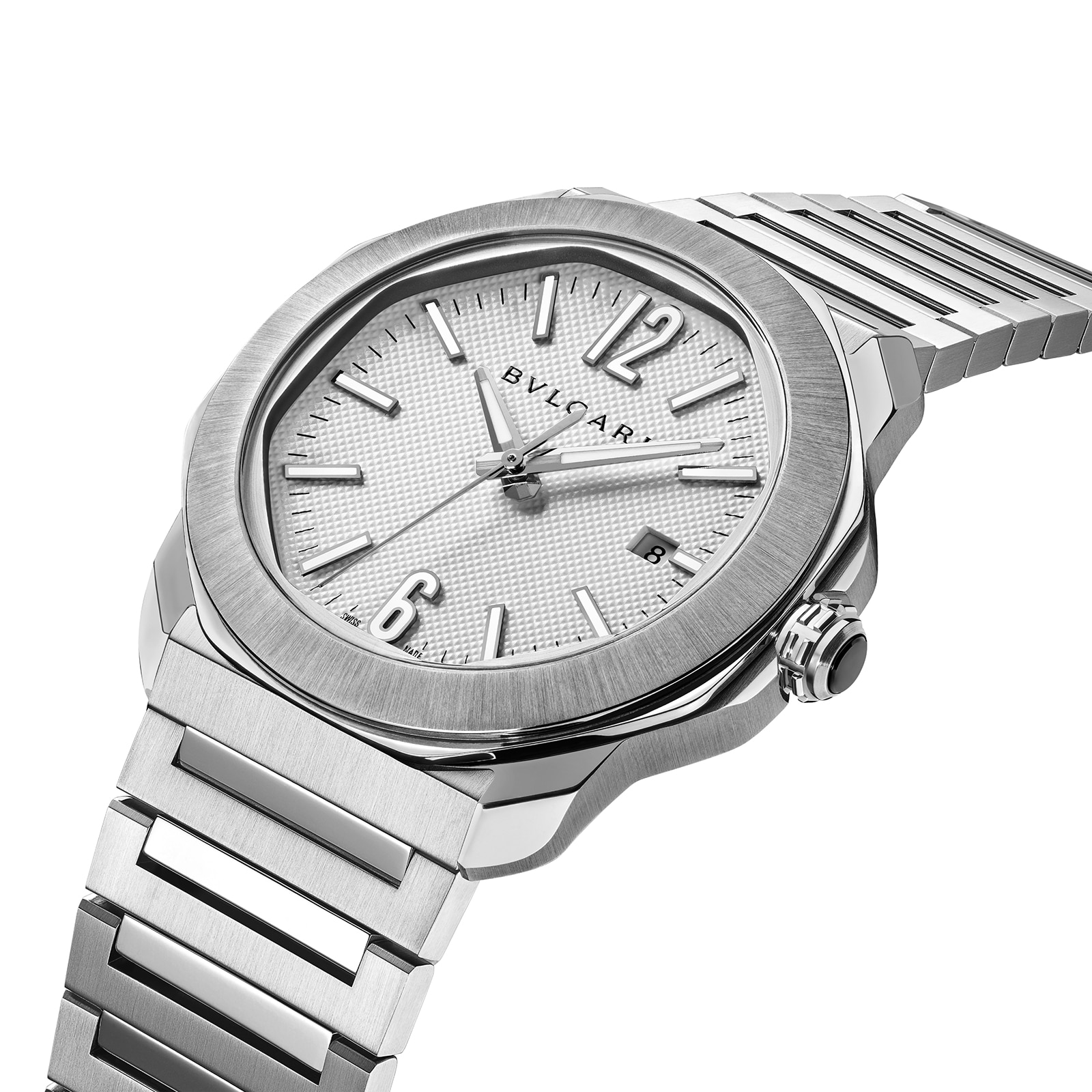 Replica Bvlgari Stainless Steel Octo Roma 41mm White Dial Auto Gents Interchangable Strap details 103738