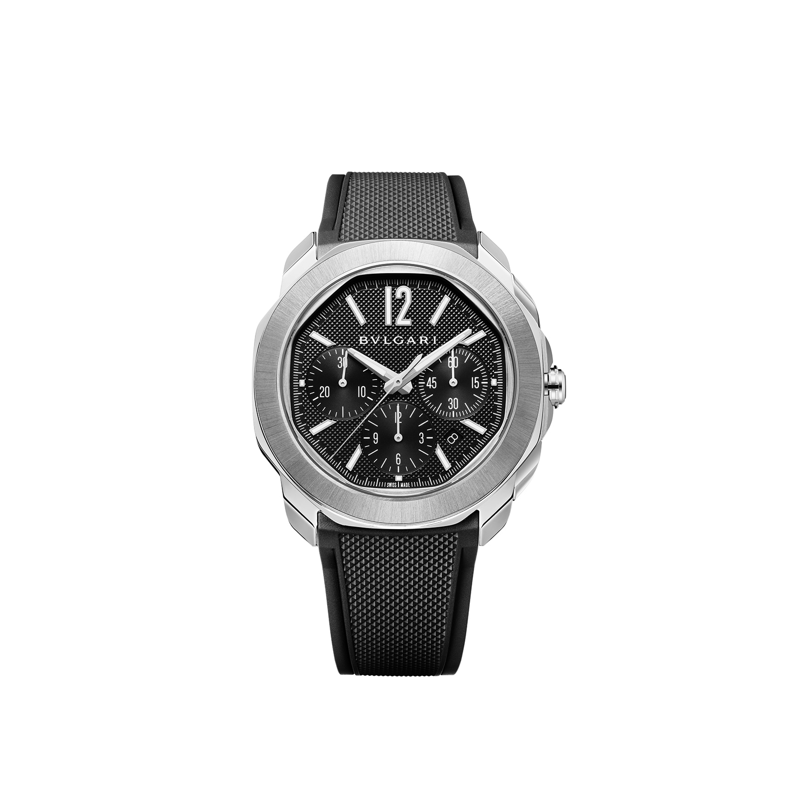 Replica Bvlgari Stainless Steel Octo Roma 42mm Black Dial Auto Gents Interchangable Strap Chrono details 103471 2 Replica Bvlgari Stainless Steel Octo Roma 42mm Black Dial Auto Gents Interchangable Strap Chrono details 103471