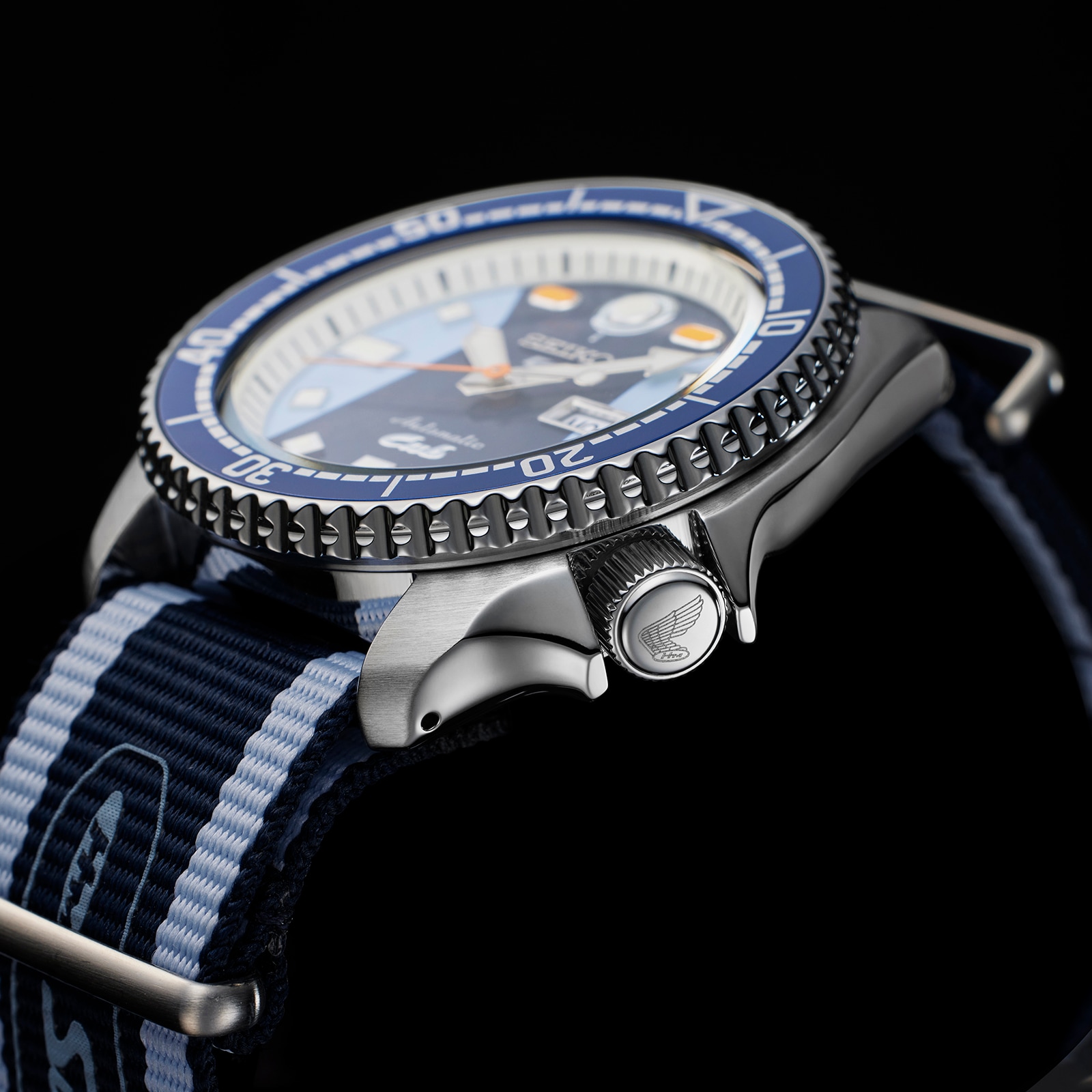 Replica Seiko 5 Sports X Honda Super Cub Limited Edition 42.5mm Mens details Blue SRPK37K1